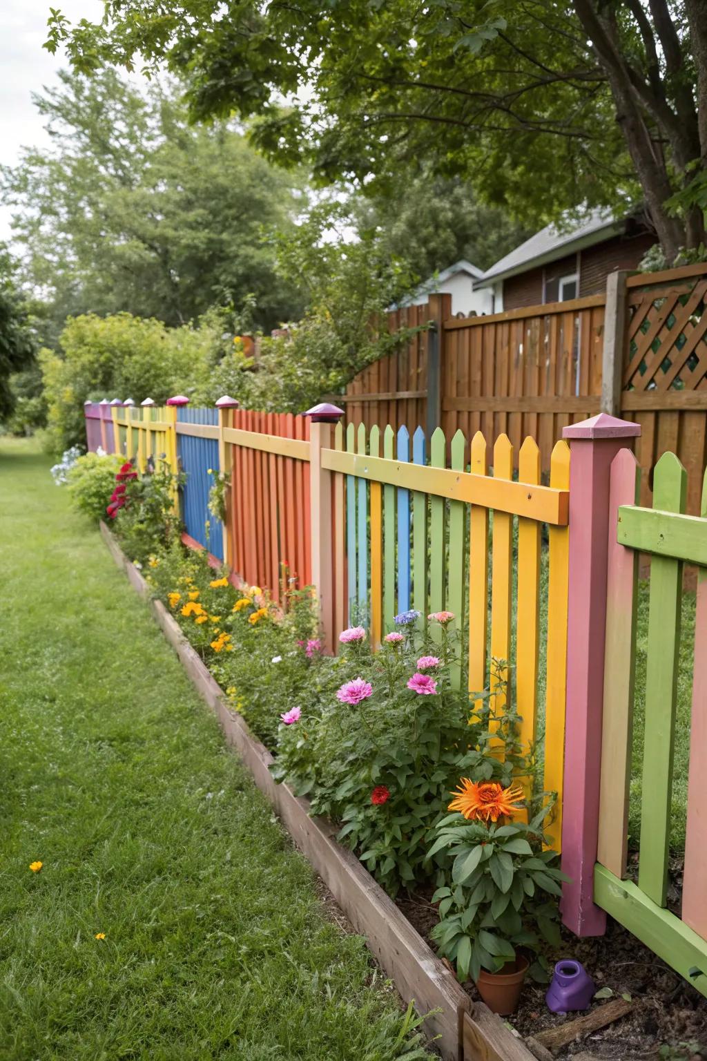 Painted wood panels offer a lively and cheerful ambiance.
