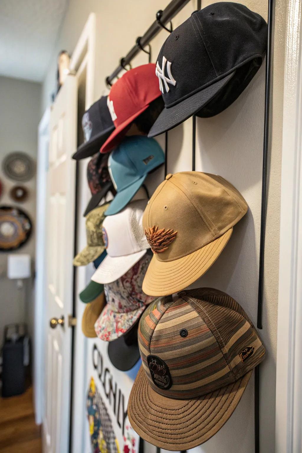 Magnetic walls offer a current means to display and rearrange hats.
