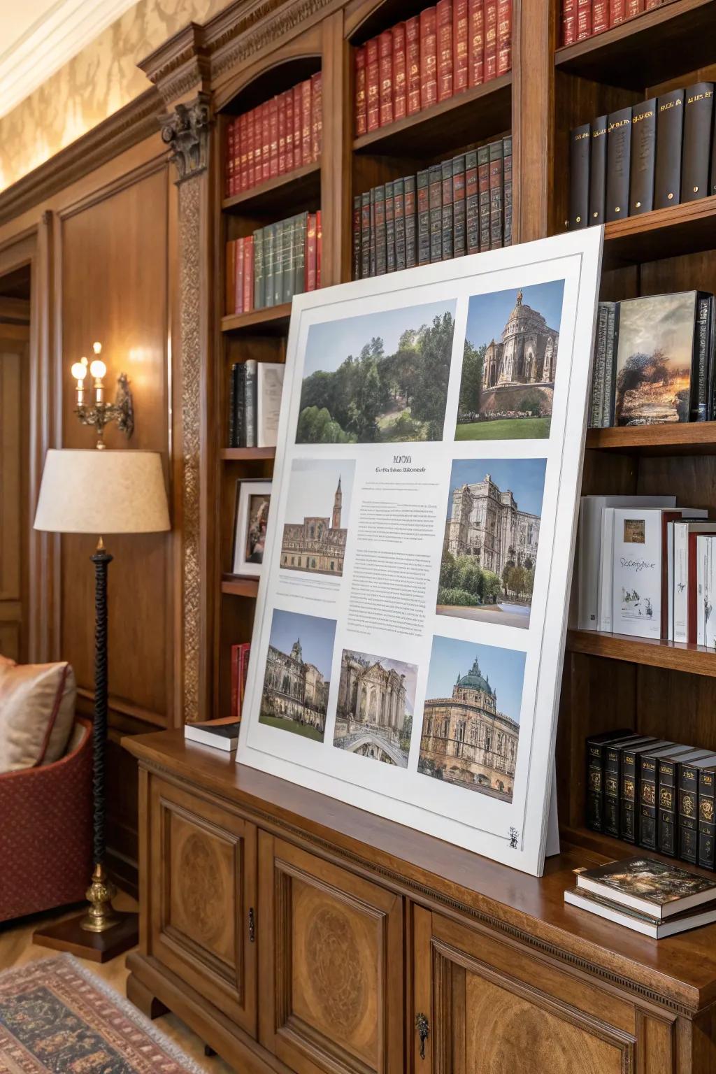 A board of architectural marvels bringing global sophistication to a home library.