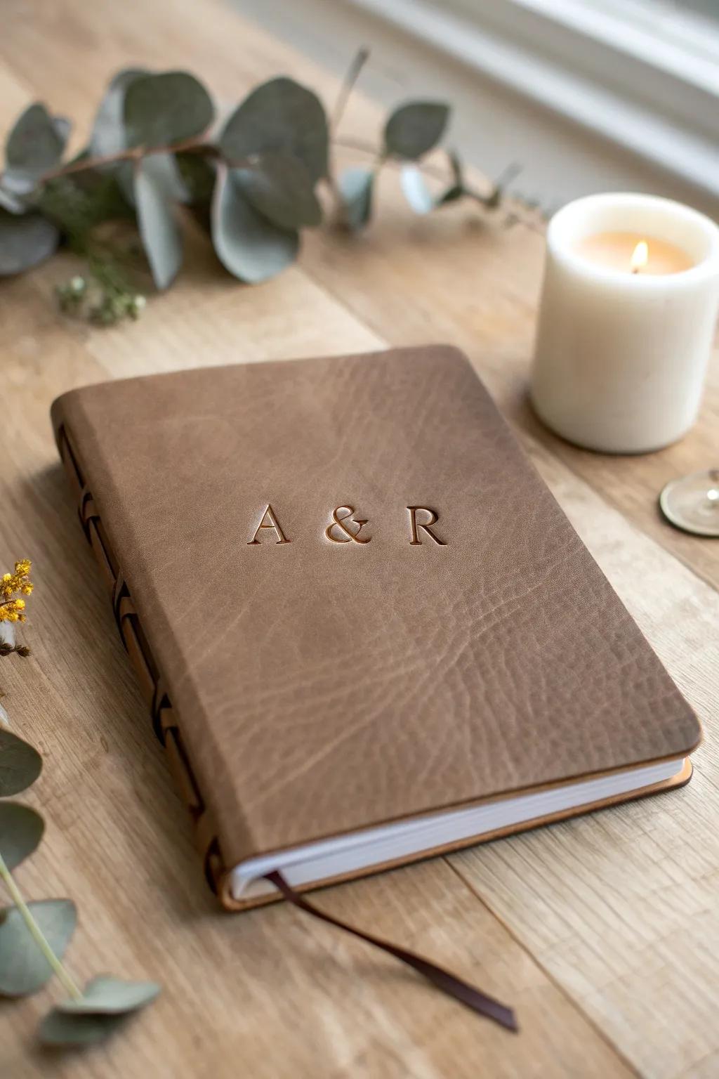 Craft a personalized treasure: A beautifully imprinted journal for your loved one.