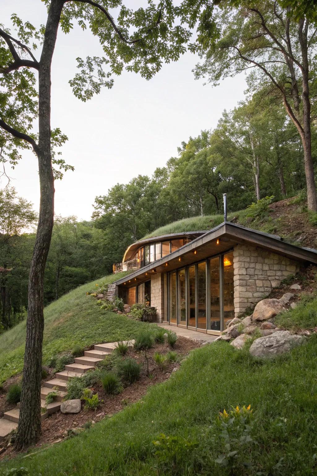 An earth-protected sanctuary tucked discreetly into the landscape.