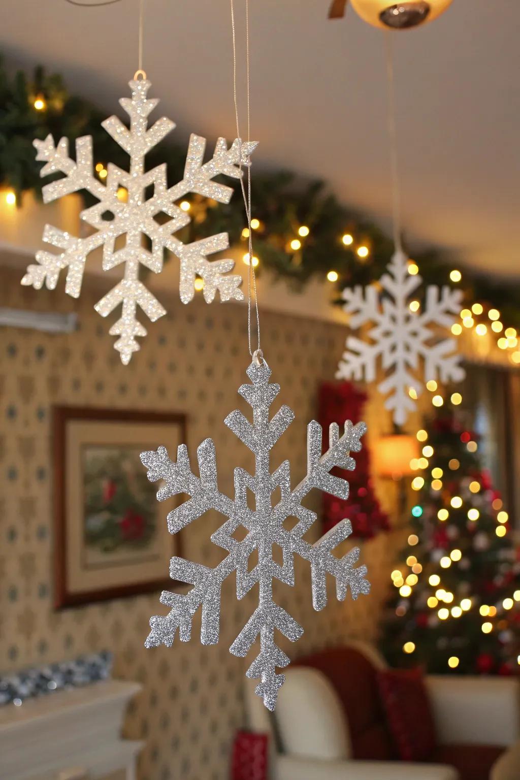 Sparkle infuses a shimmering hint into your snowflake designs.
