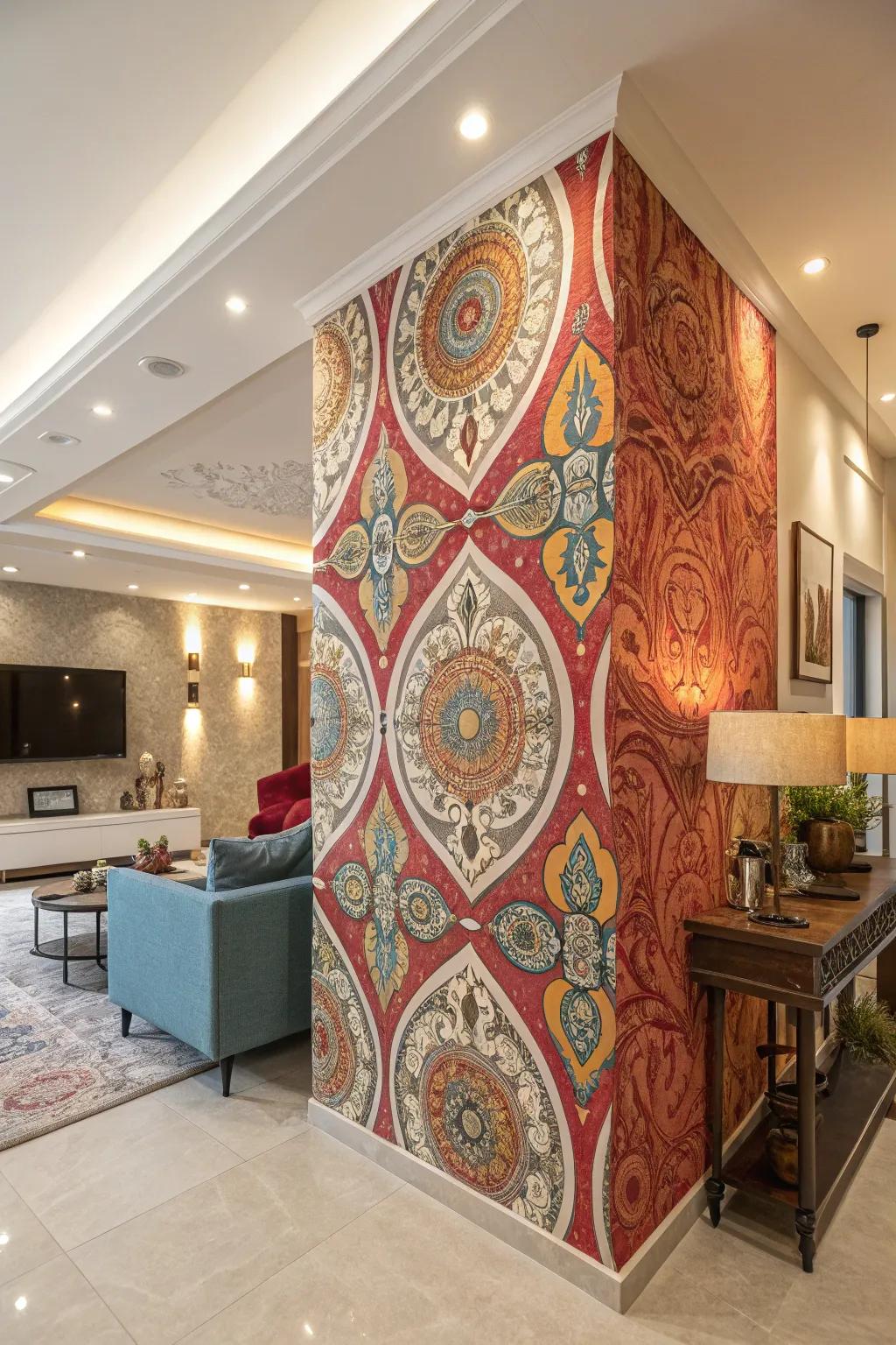 Wallpaper infuses pattern and uniqueness into any sizable wall space.