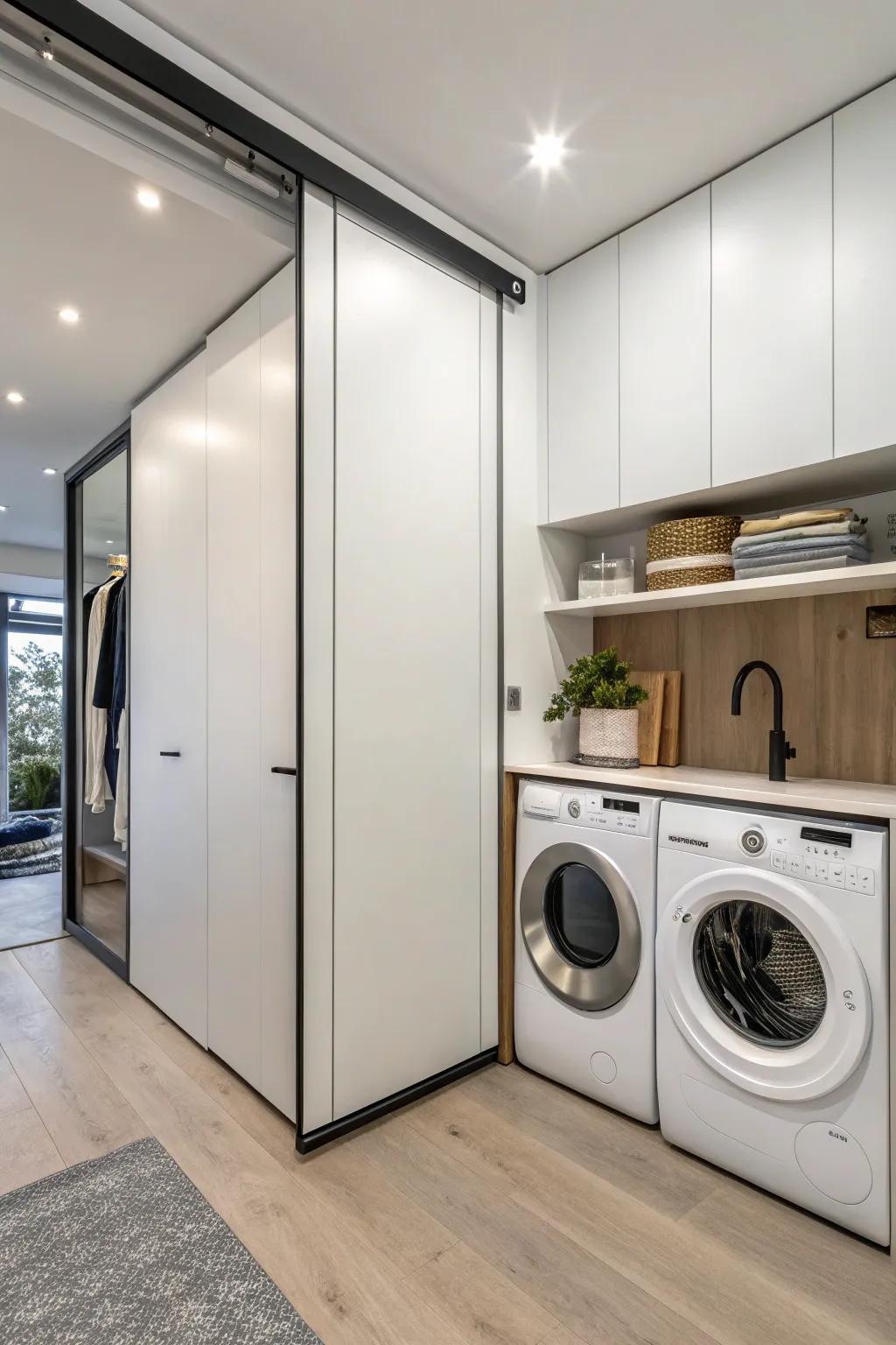 Gliding partitions provide modern elegance and utility.