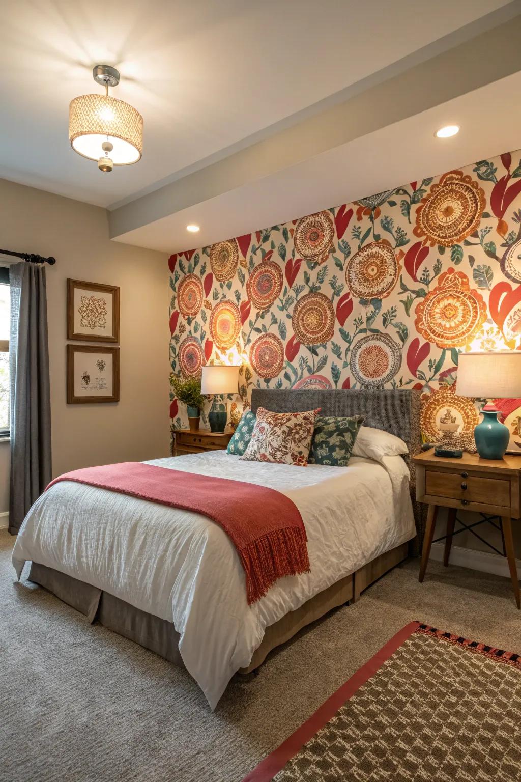 A bold accent wall introducing depth and character.