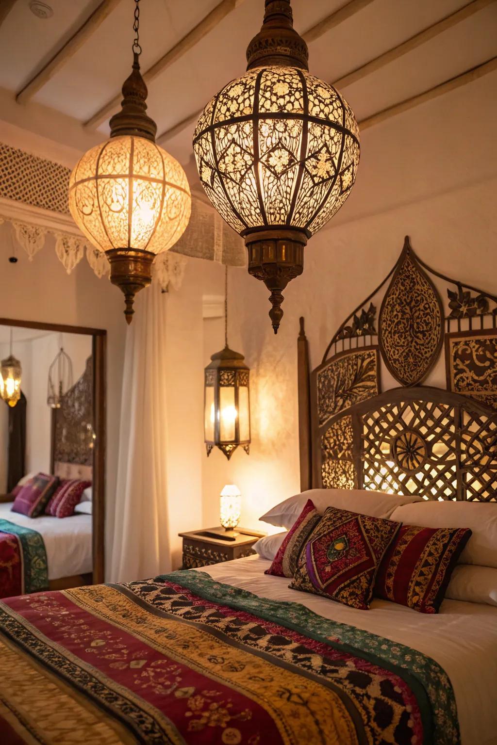 Detailed light fixtures become a room's centerpiece.