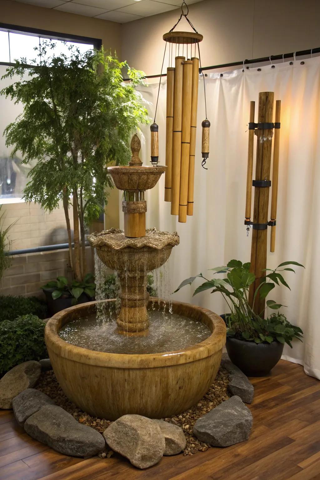 Nature's symphony combines water and sound for an inspiring ambiance.
