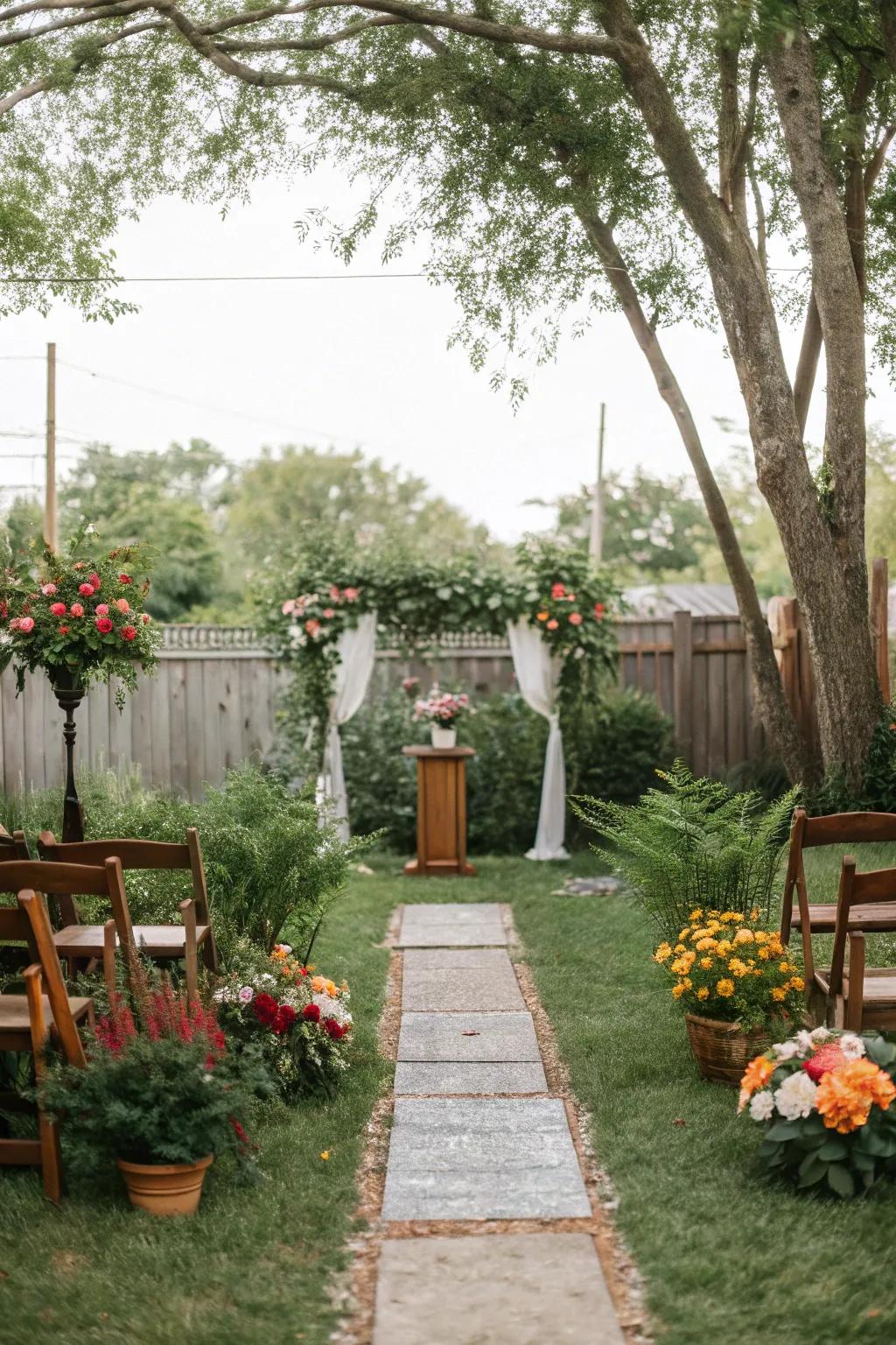 A hidden nook provides a secluded location for a personal ceremony.