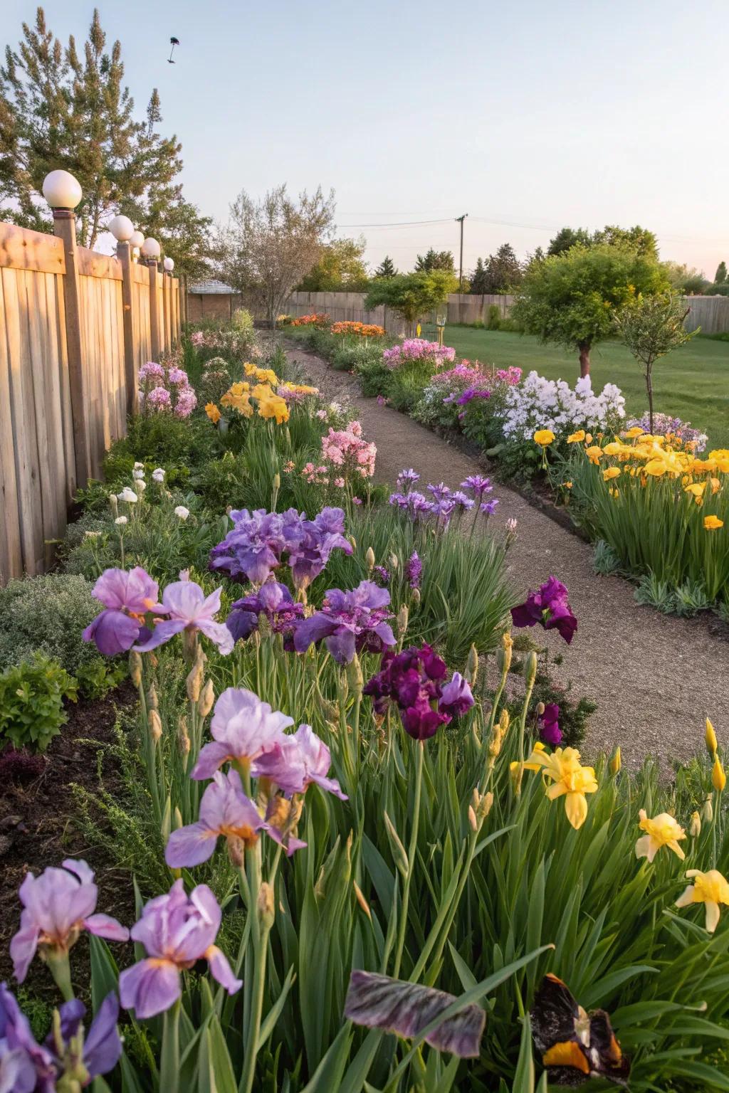 Glimmer flowers paired with seasonal plants for continuous garden color.