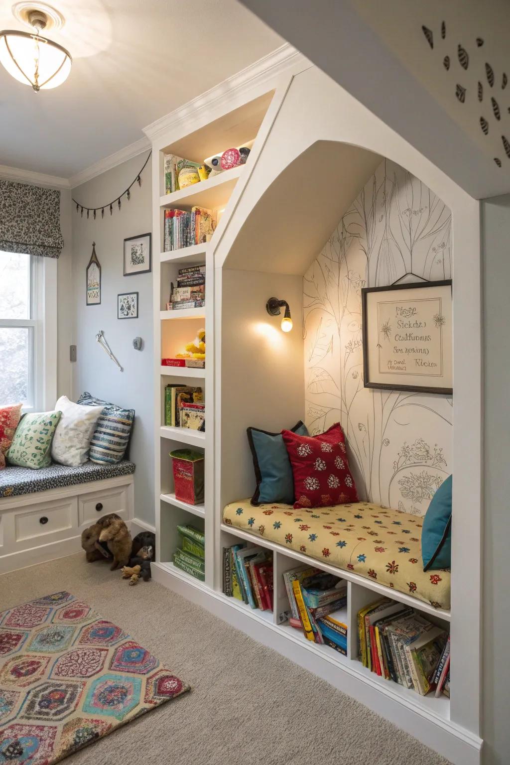 Architectural attributes transformed into functional spaces.