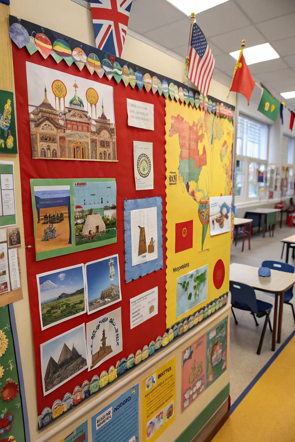 Honor the rich fabric of civilizations using this inclusive board.