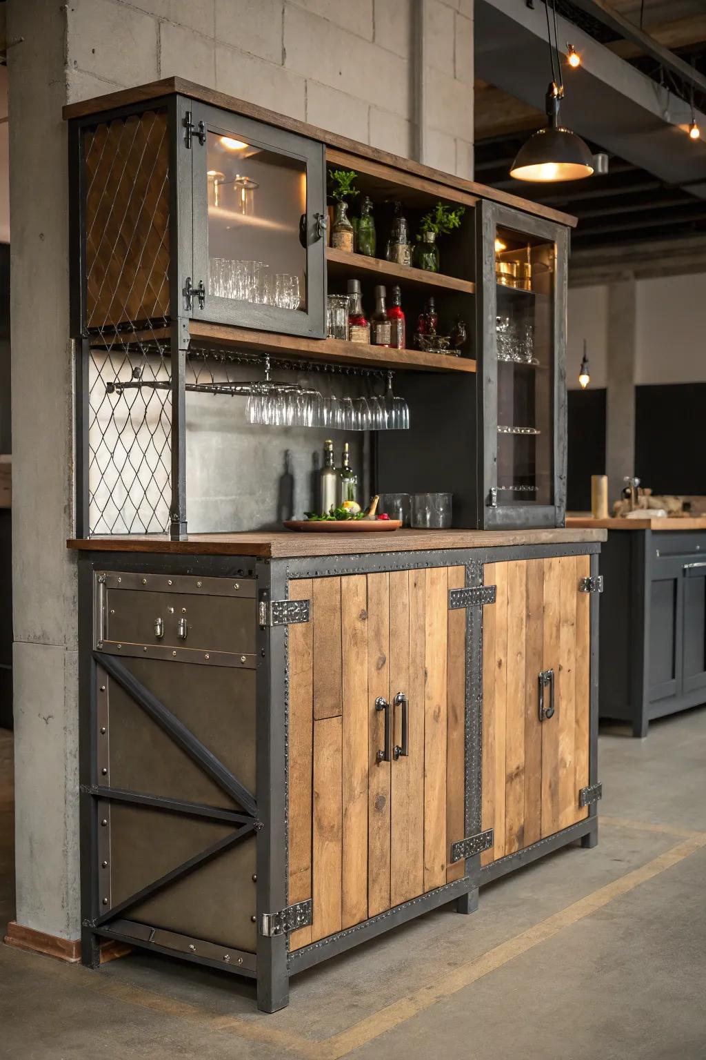 An urban bar cabinet with a modern edge.