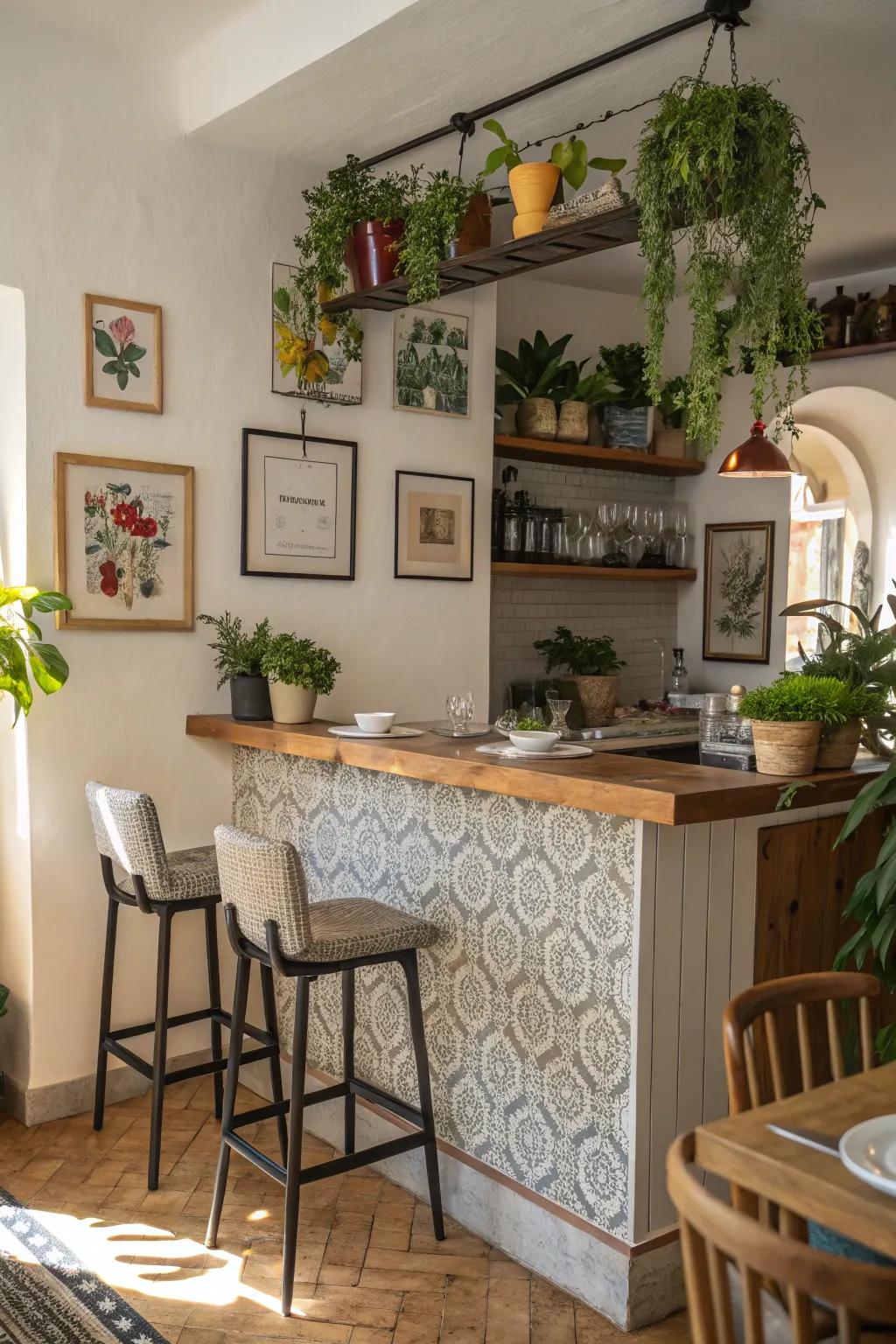 Kitchen bars benefit from the addition of ornamental elements that add a personal touch.