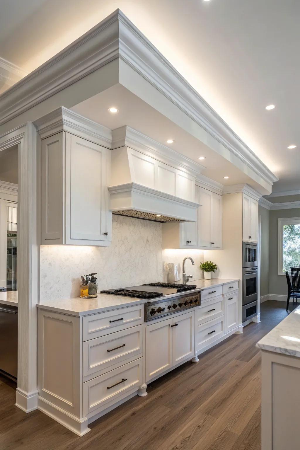 Minimalist trim complements modern spaces.