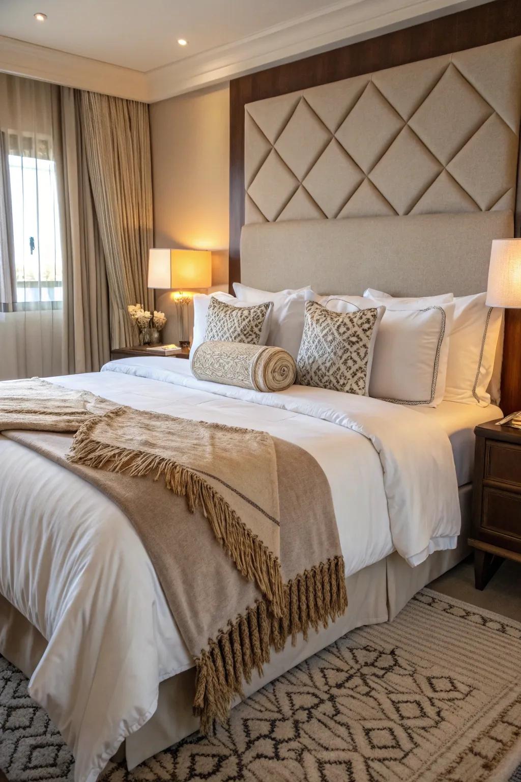 Luxurious bedding offers supreme comfort and design.