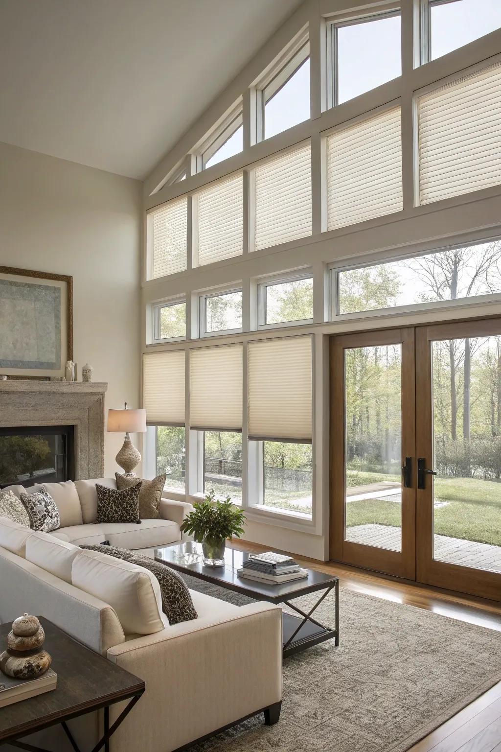 Built-in window screens providing a smooth and contemporary beauty.