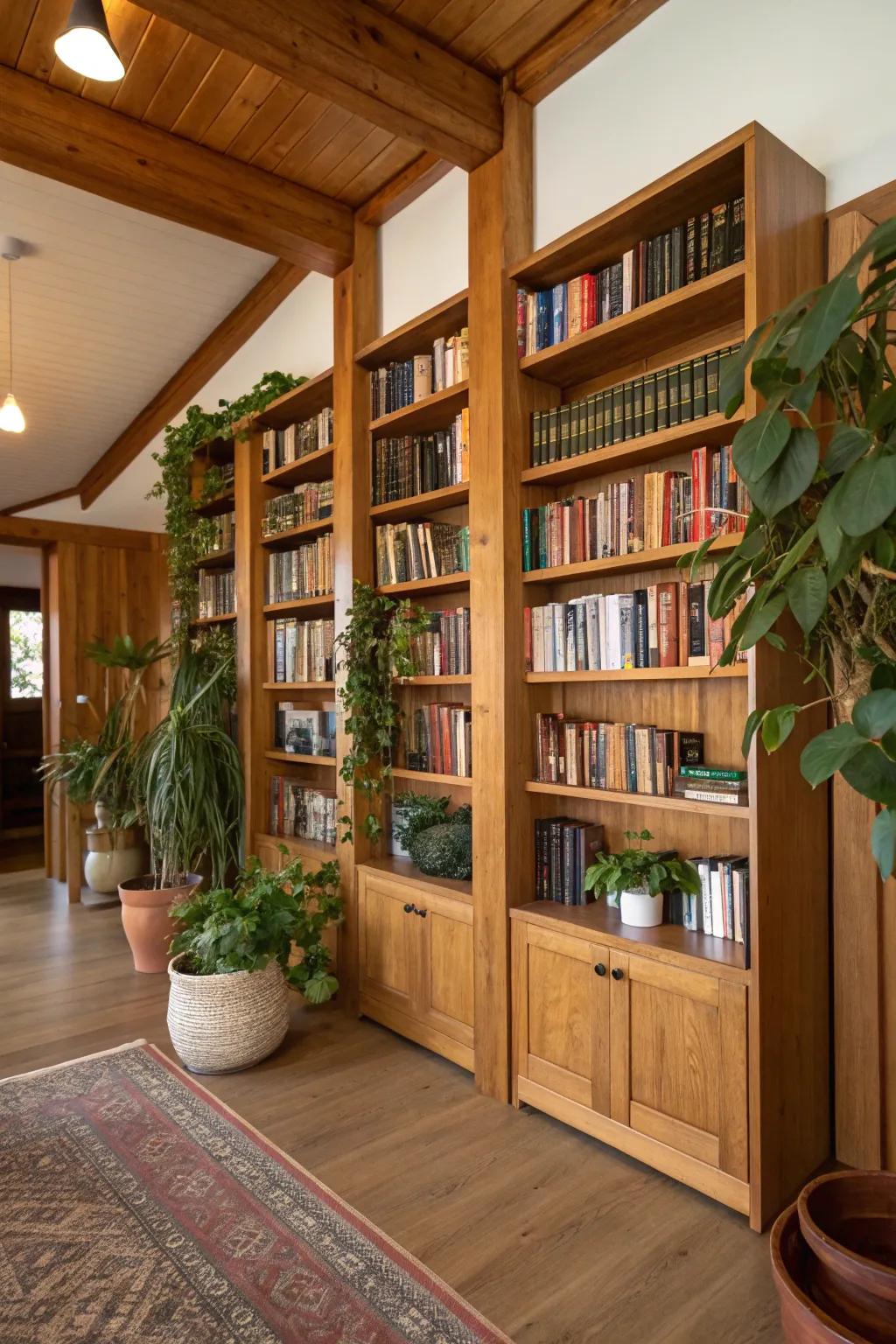 Plants and natural elements that bring the library to life.