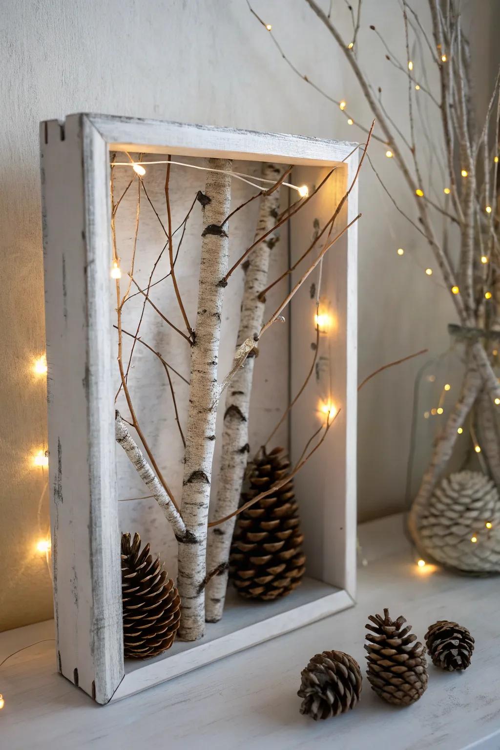 A serene Nordic-inspired Christmas diorama