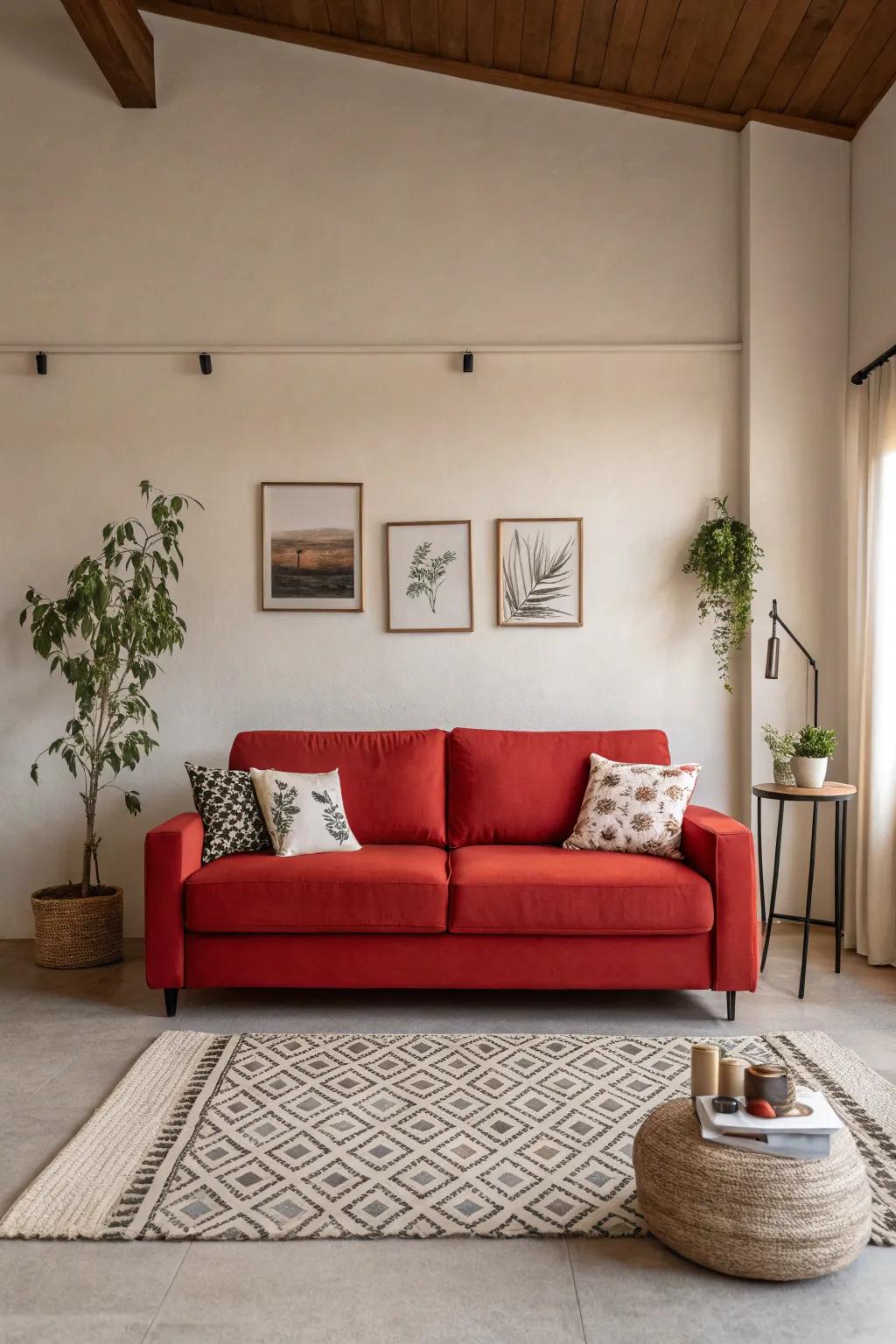 Simple couch making a bold statement.