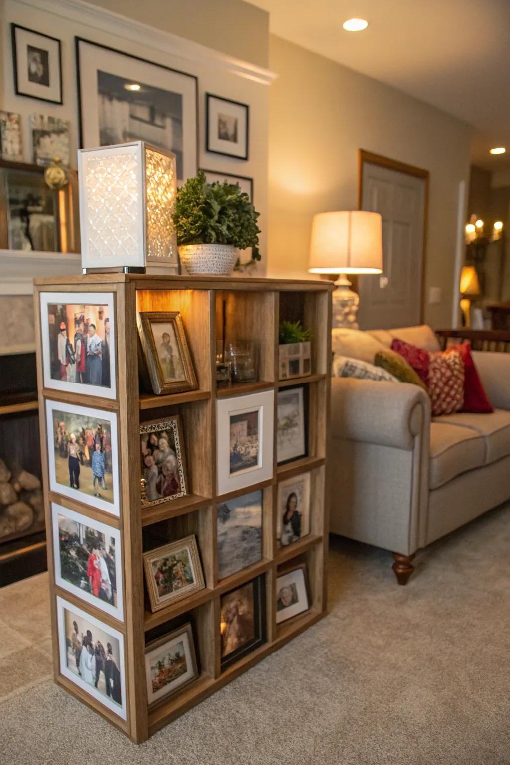 A family keepsake presentation employing modular storage for a personal element.