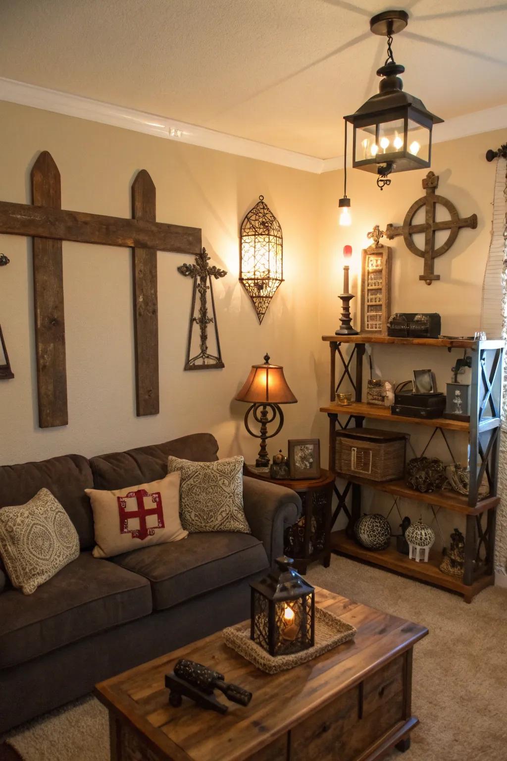 Intersection emphasis elements contribute fascination and individuality to the decor.