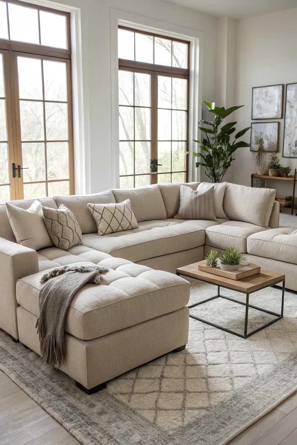 Modular sectionals offer flexibility and adaptability.