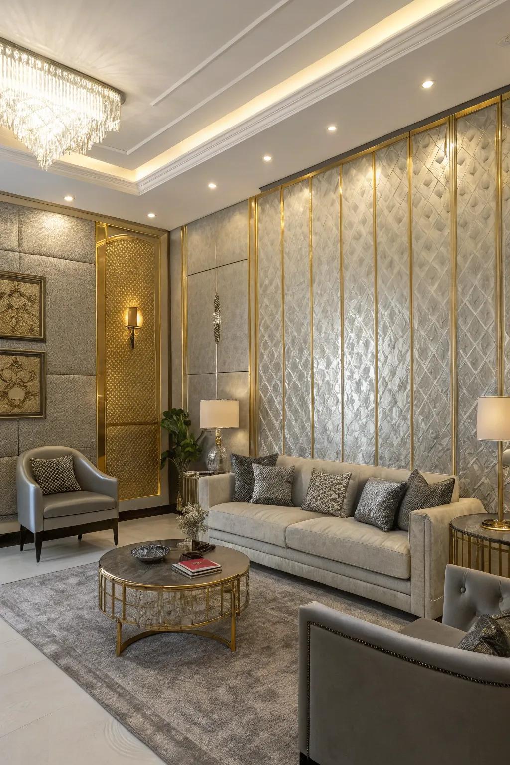 Metallic textures add glamour and modern elegance.