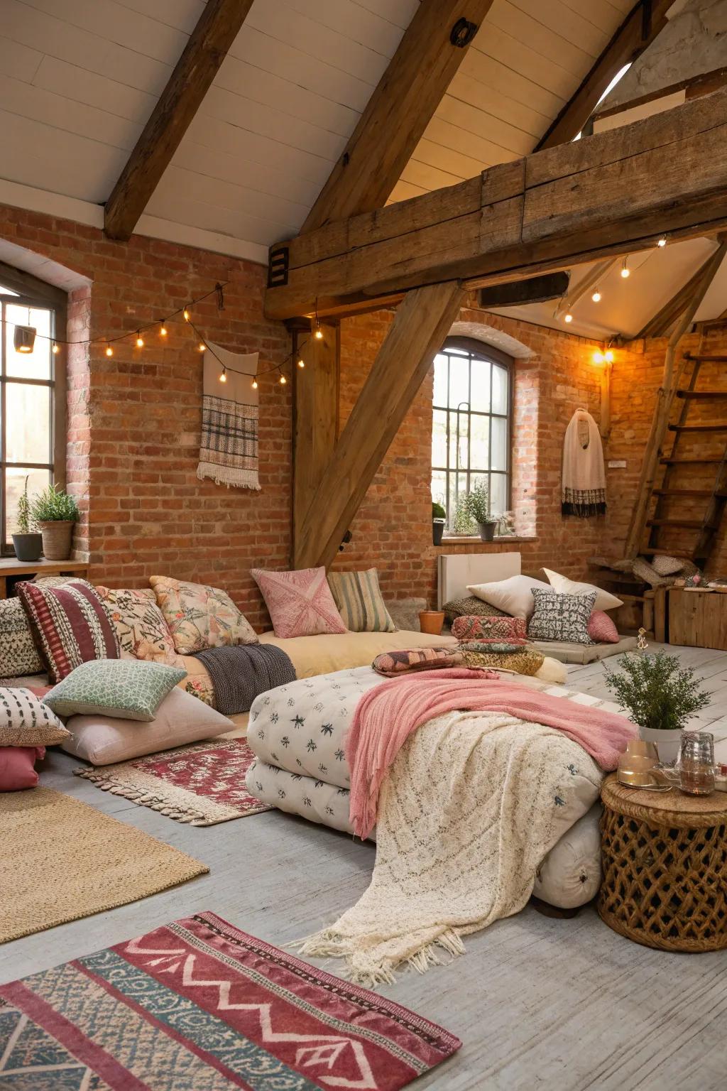 Soft furnishings that raise the level of comfort and style in a loft.