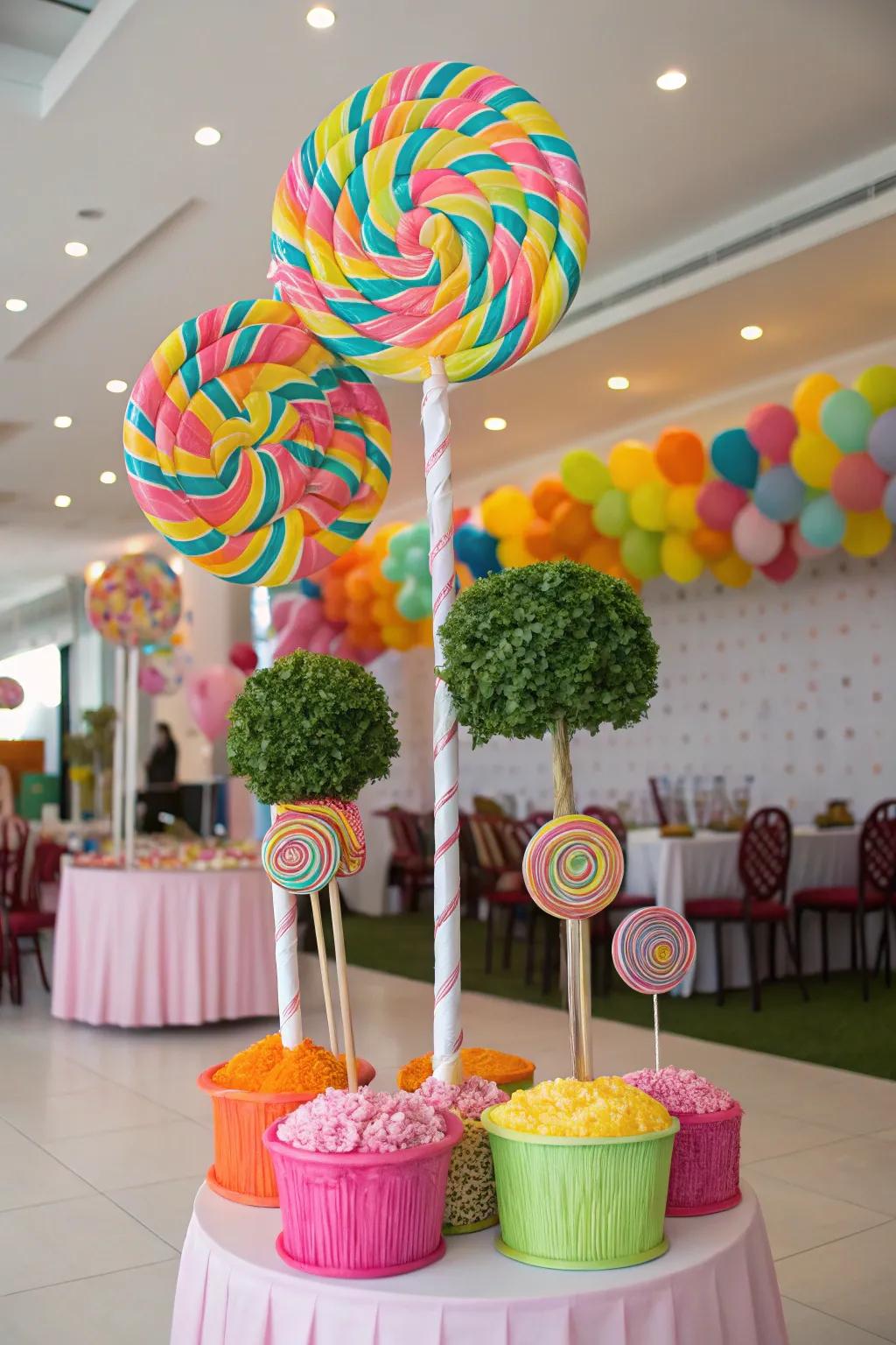 An impressive candy pop tree arrangement