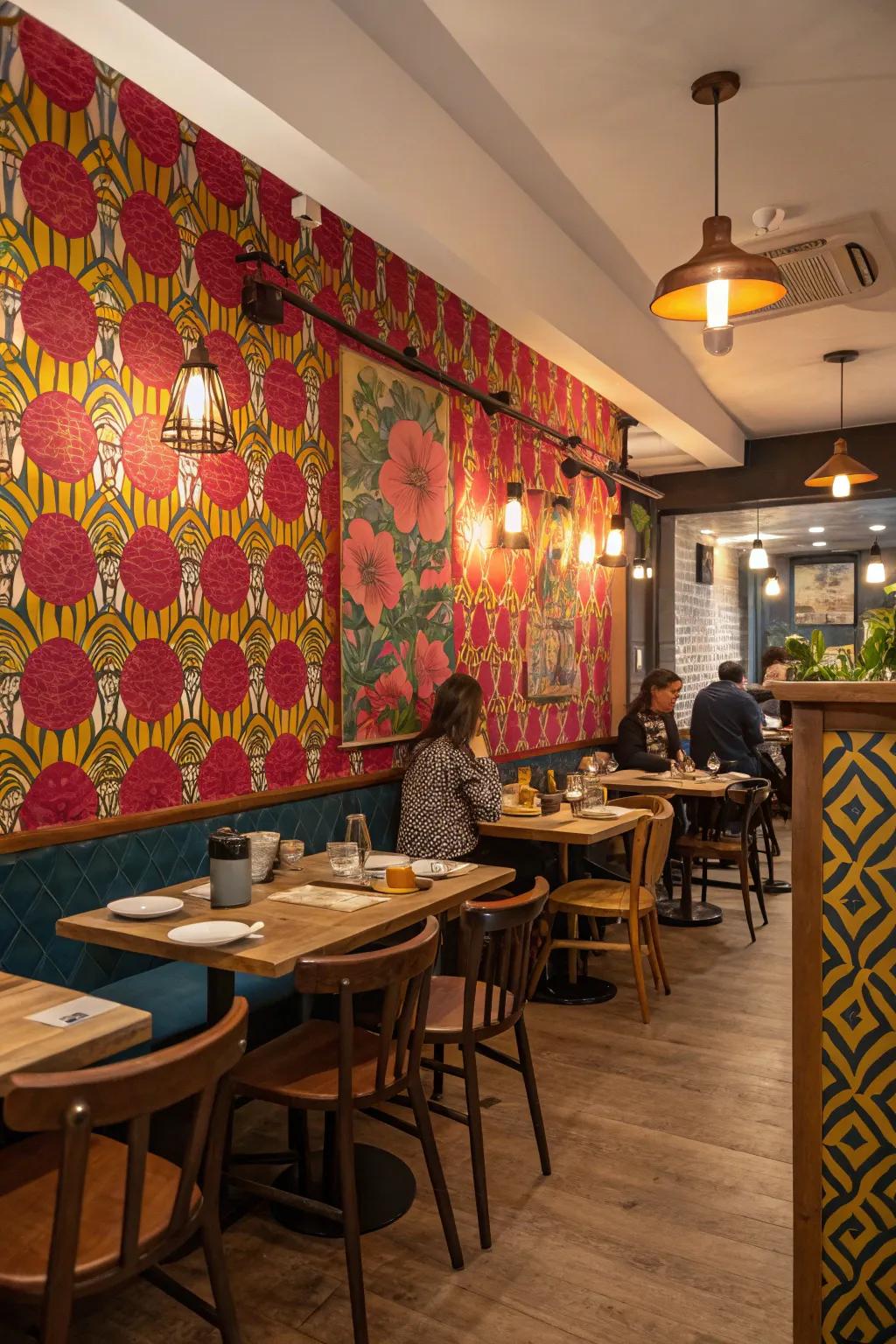 A statement wall produces a captivating focal point.