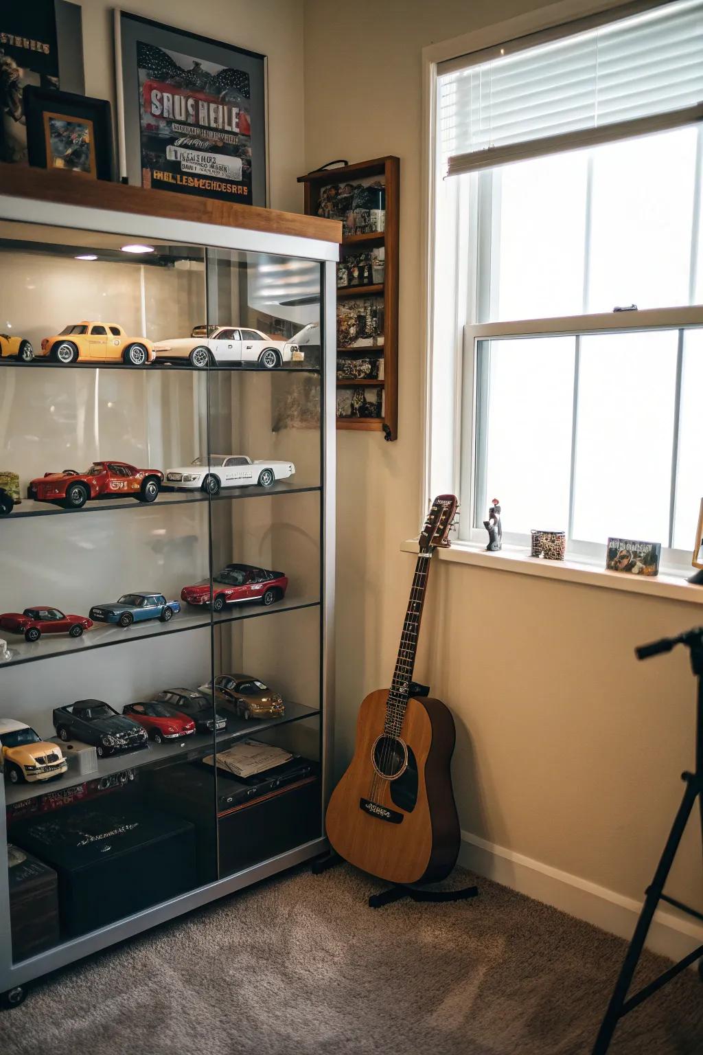 Display cases accentuate your hobbies and personalize your man cave.