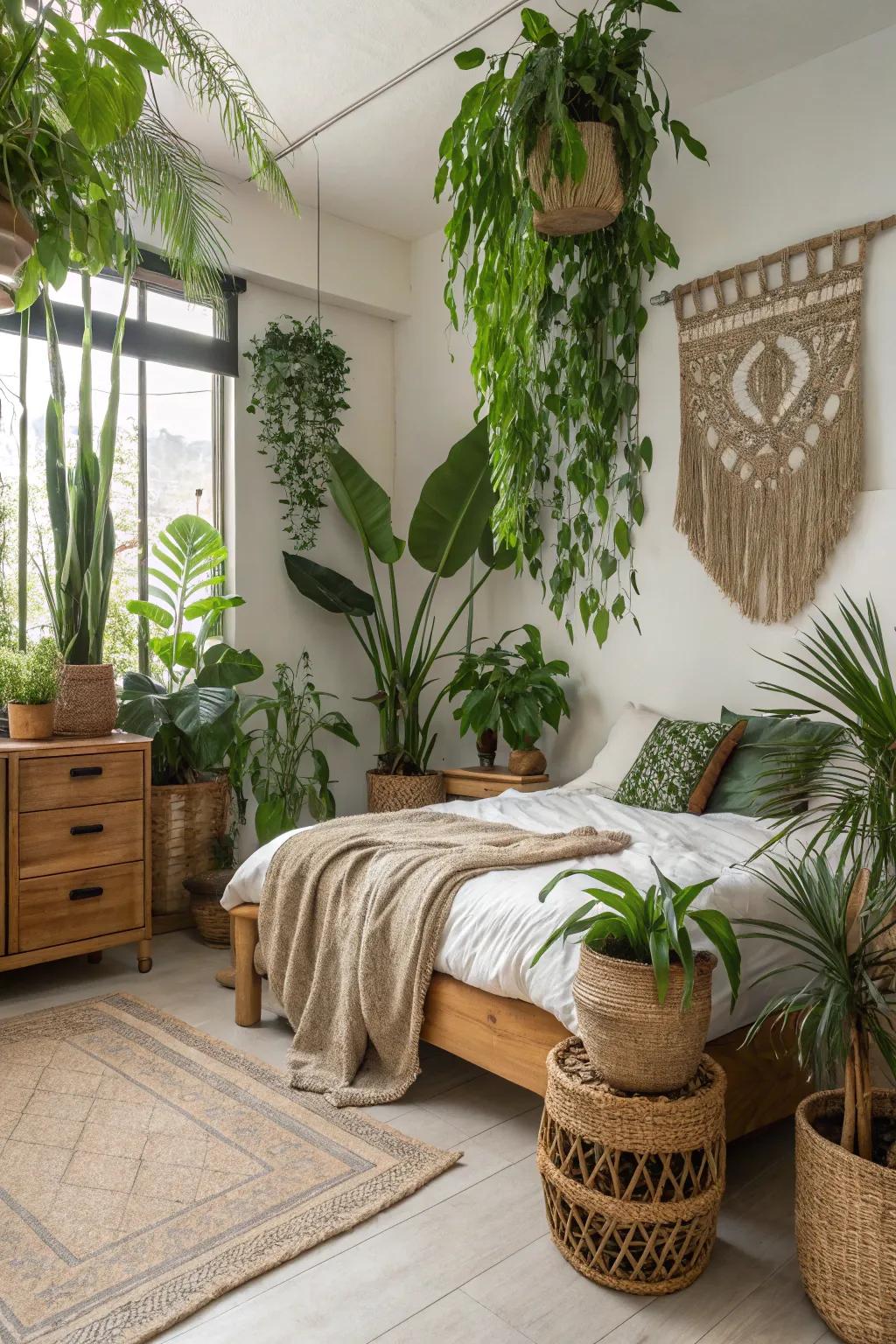Biophilic design fosters a relaxing and natural environment.