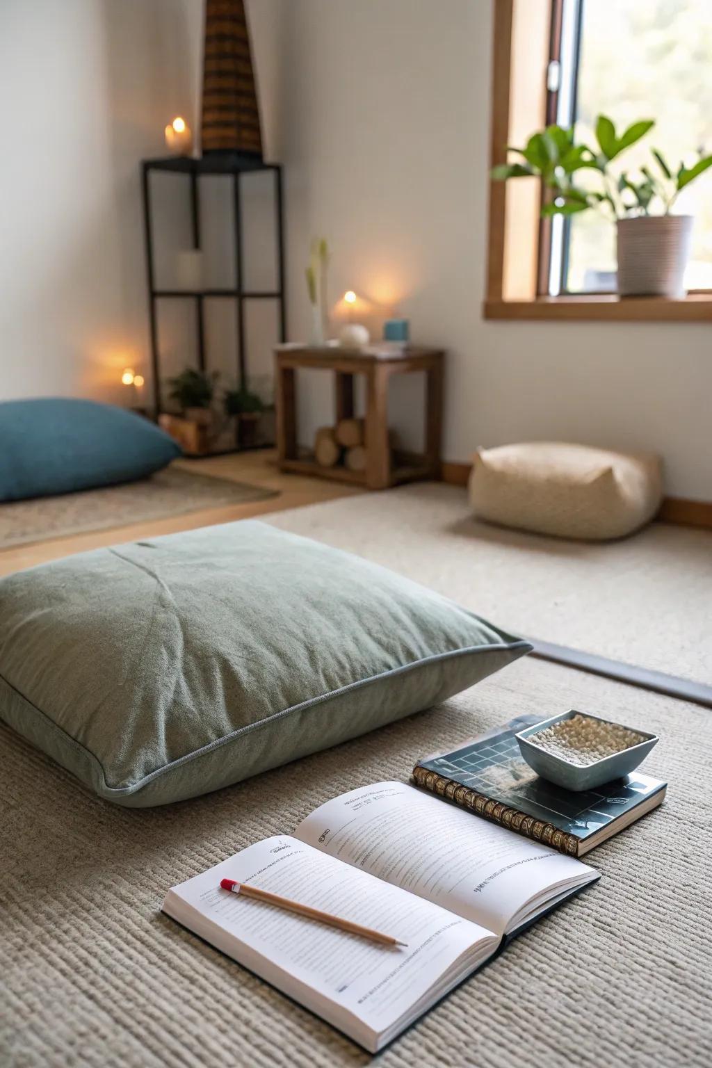 A gratitude corner fosters reflection and mindfulness.