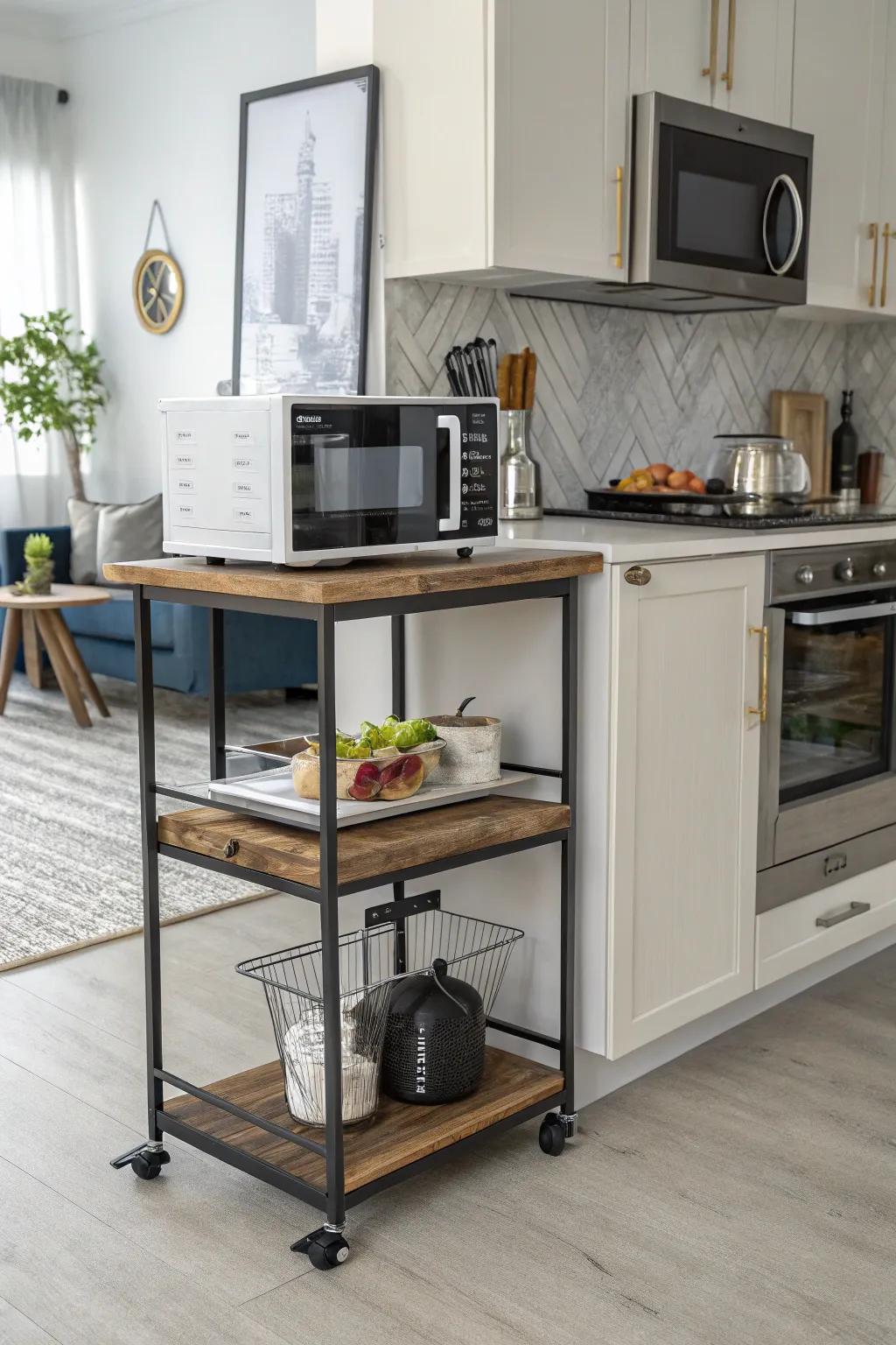 Craft a contemporary look using a combination of materials.