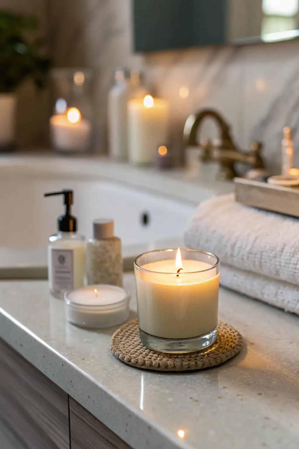 An aromatic light furnishes both ambiance and fragrance.