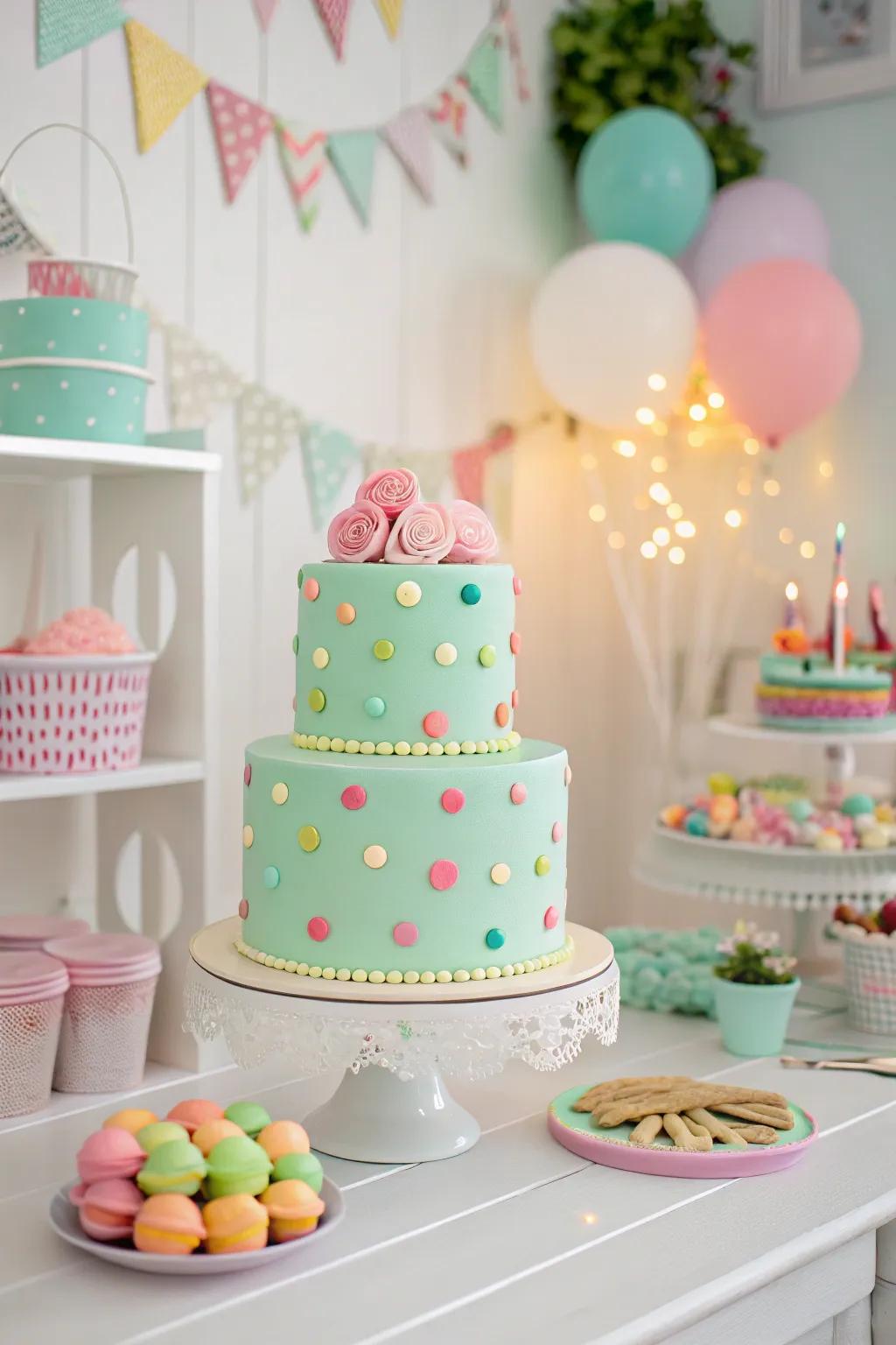 A lime confection showcasing a playful polka dot aesthetic.