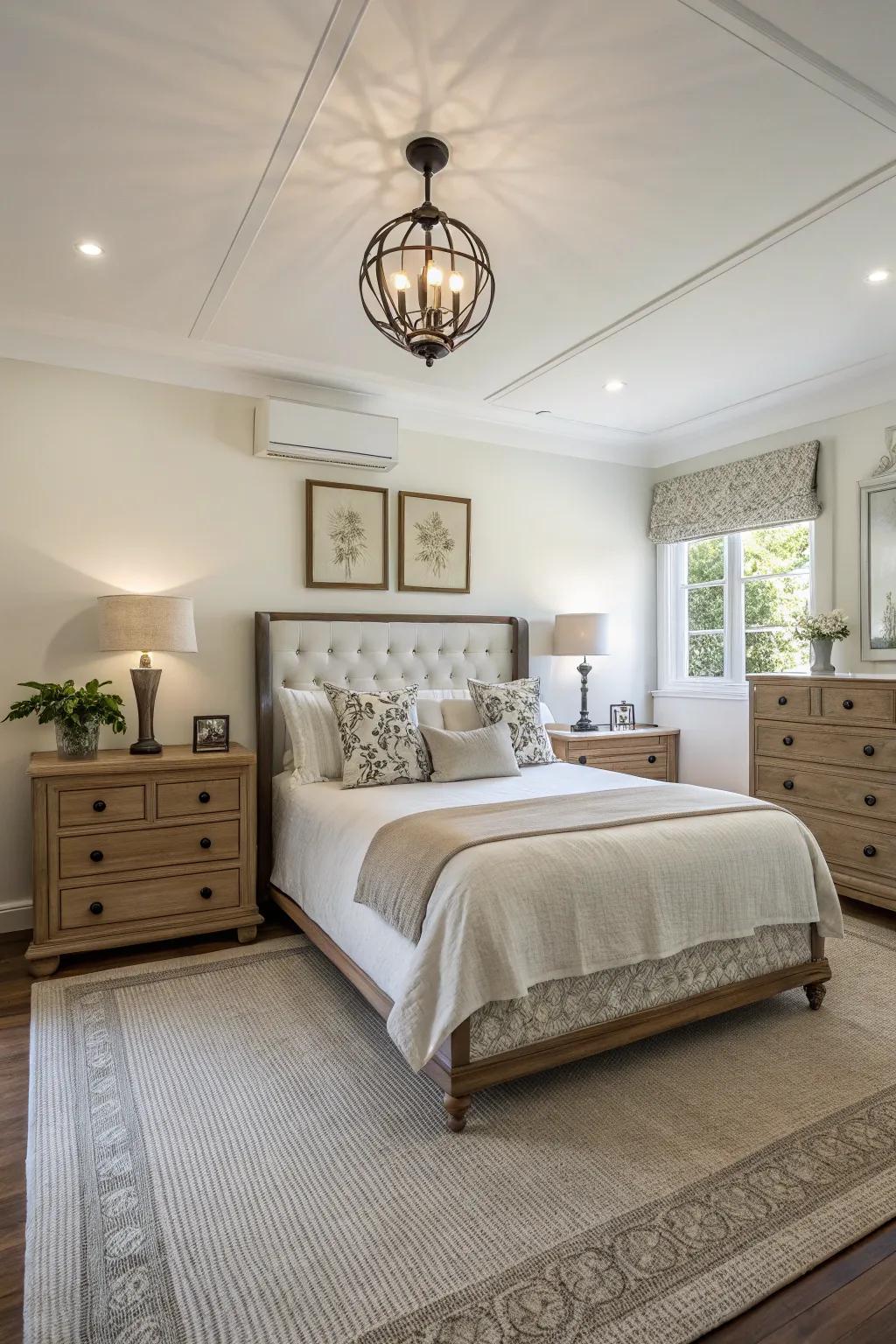 Symmetry brings balance and harmony to your bedroom.