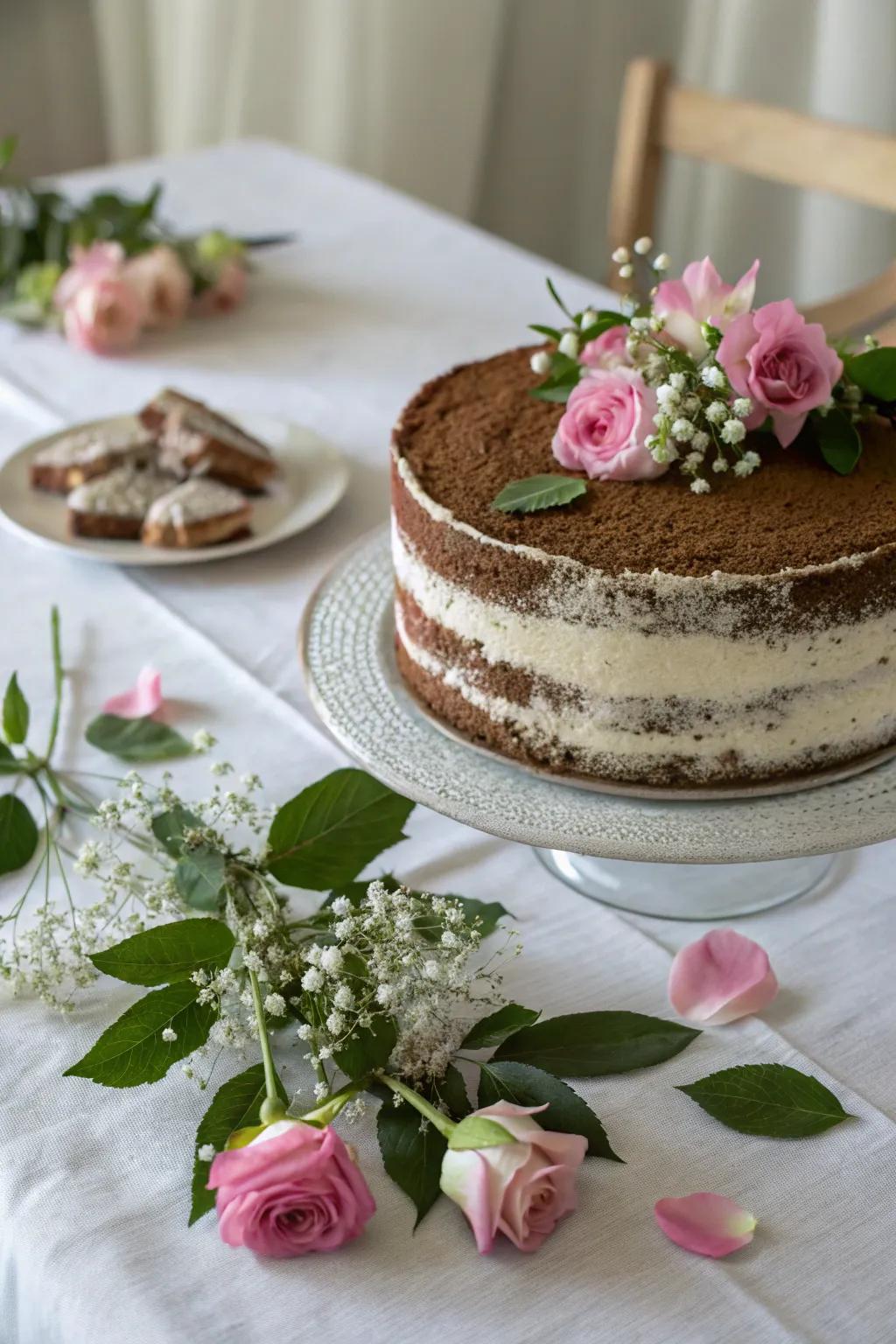 Fresh blossoms lend natural sophistication to a
