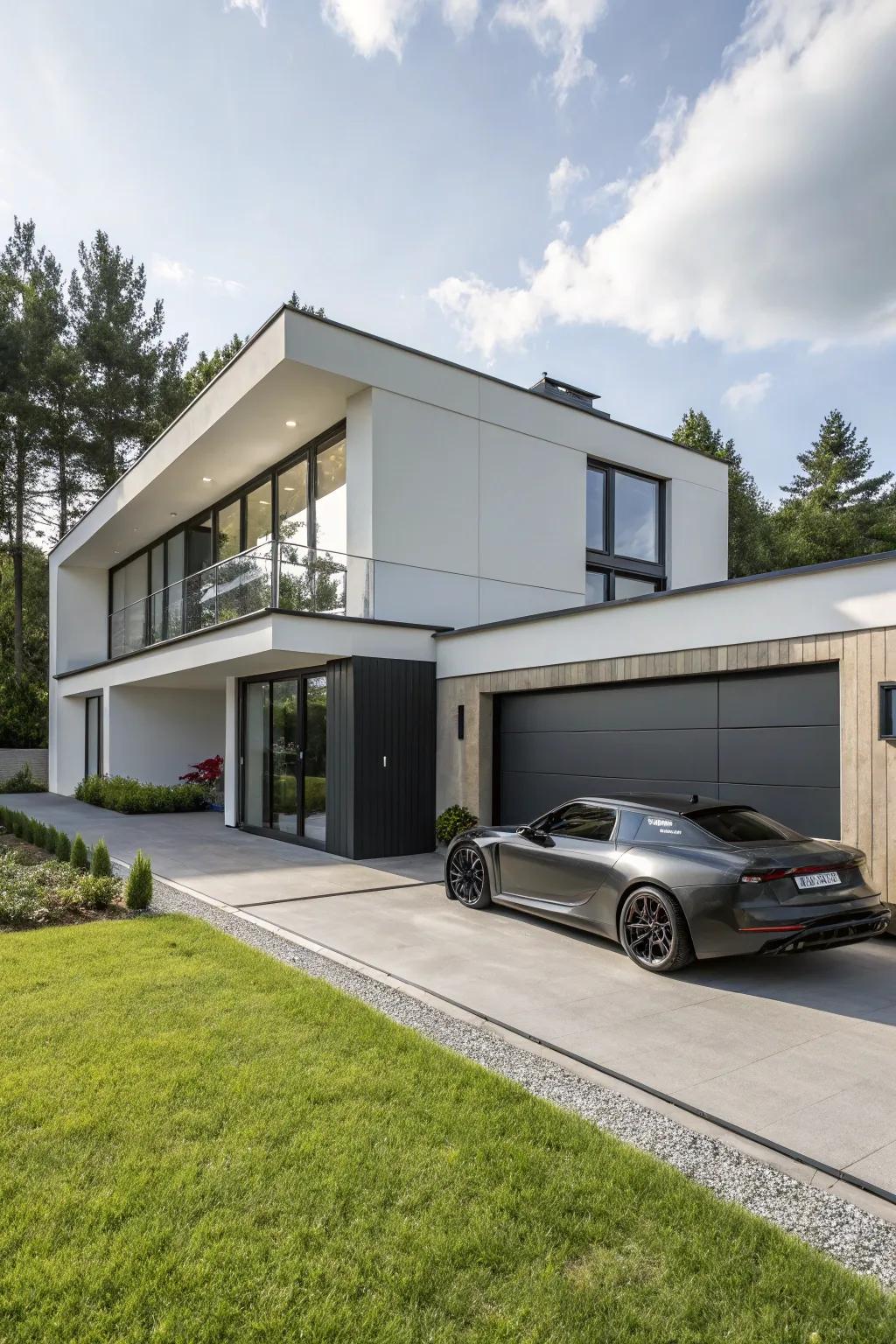 Mix flair and function by using integrated garages.