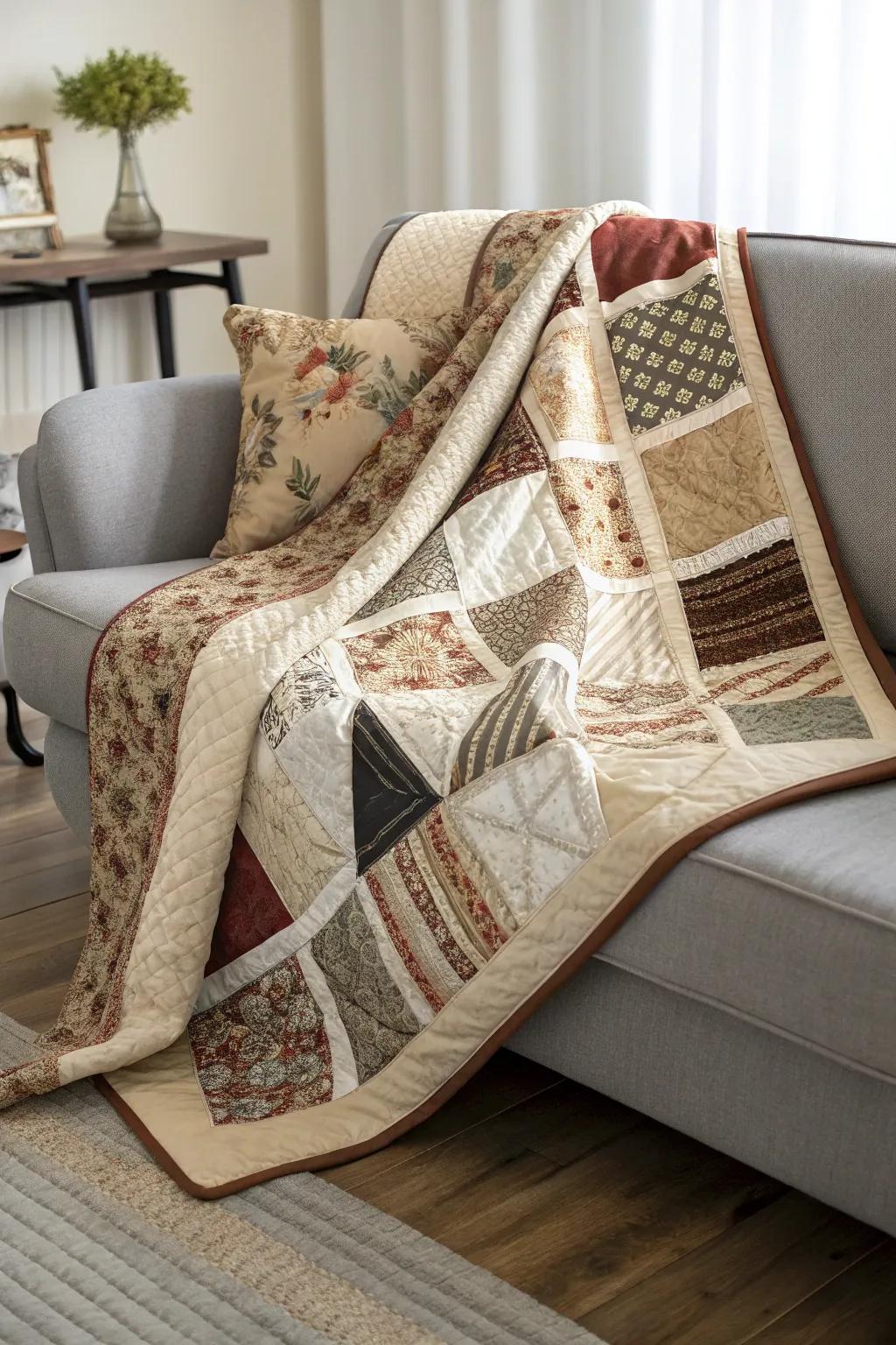 Layered quilts offer limitless creativity with their mix of fabrics and materials.