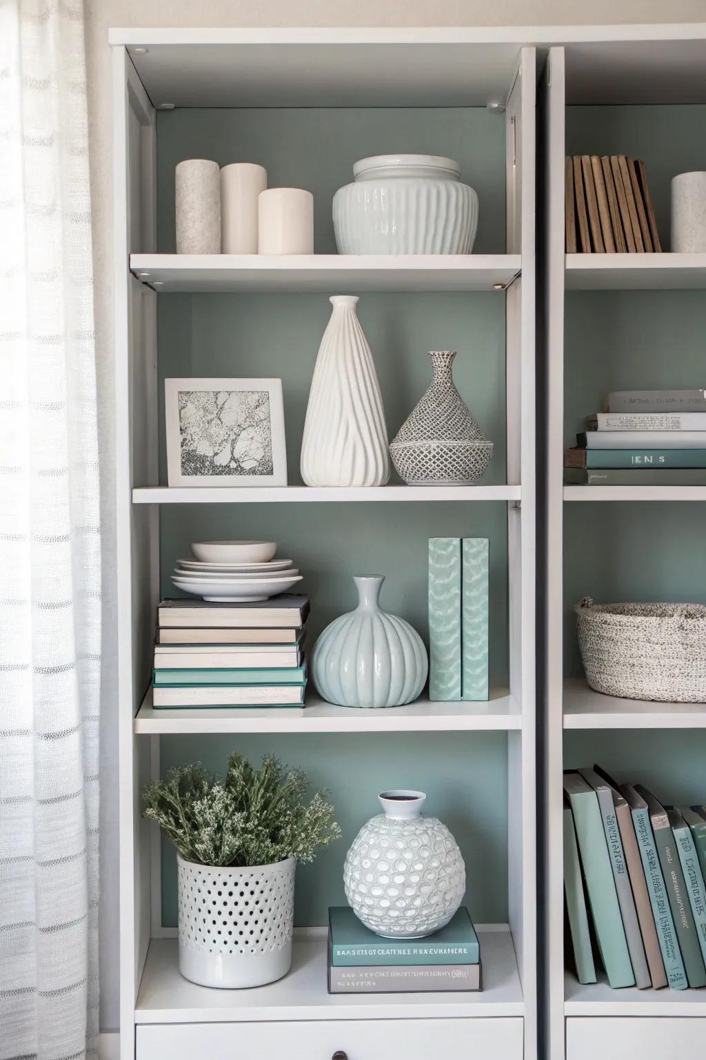 Achieve elegant style with a single-tone shelf design.
