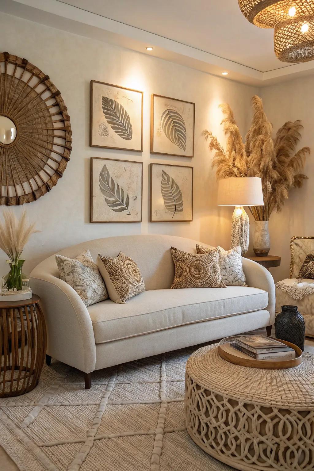 Organic figures contribute innate splendor and fluidity.