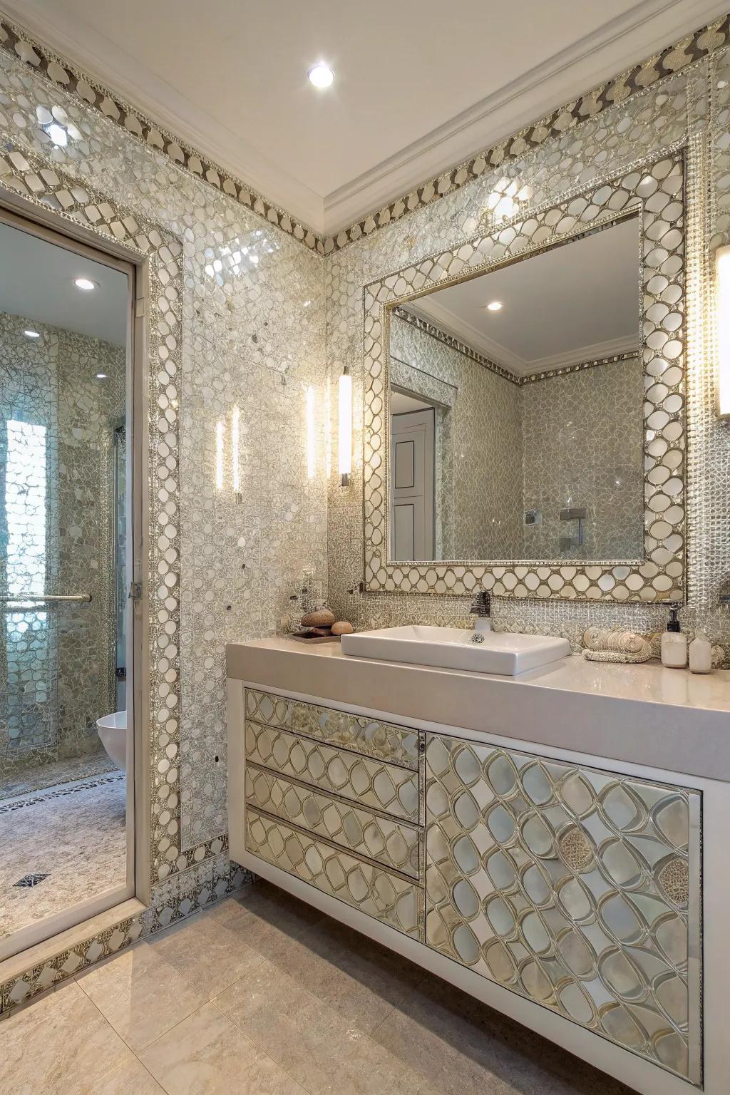 Artistic layout designs add a tailored element to your bathroom scheme.