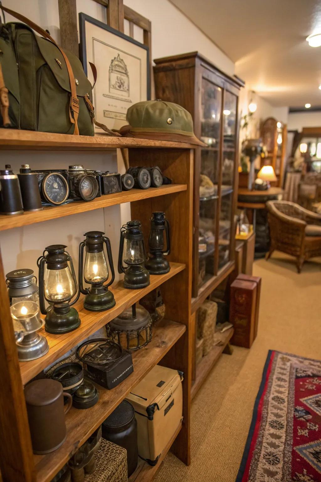 Antique outdoor gadgets lend a historical touch to your home design.
