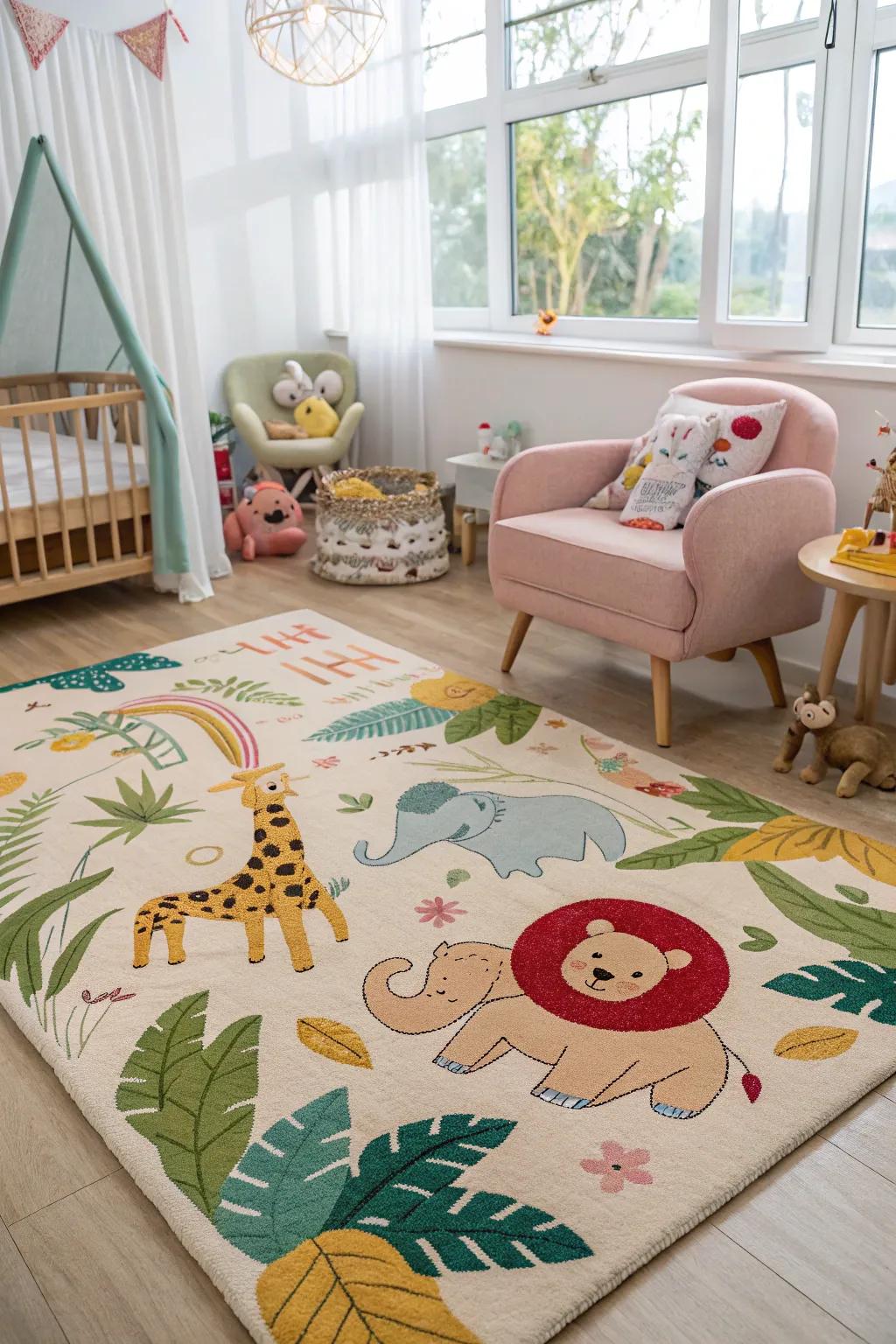 Themed ground coverings can transport your nursery to a world of imagination.