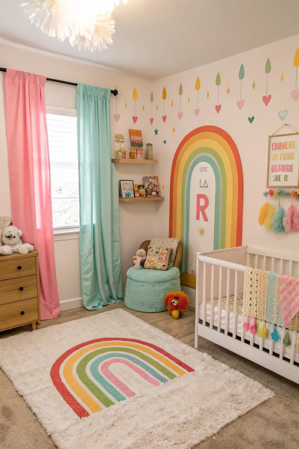 With a rainbow nursery, add a splash of color and joy.