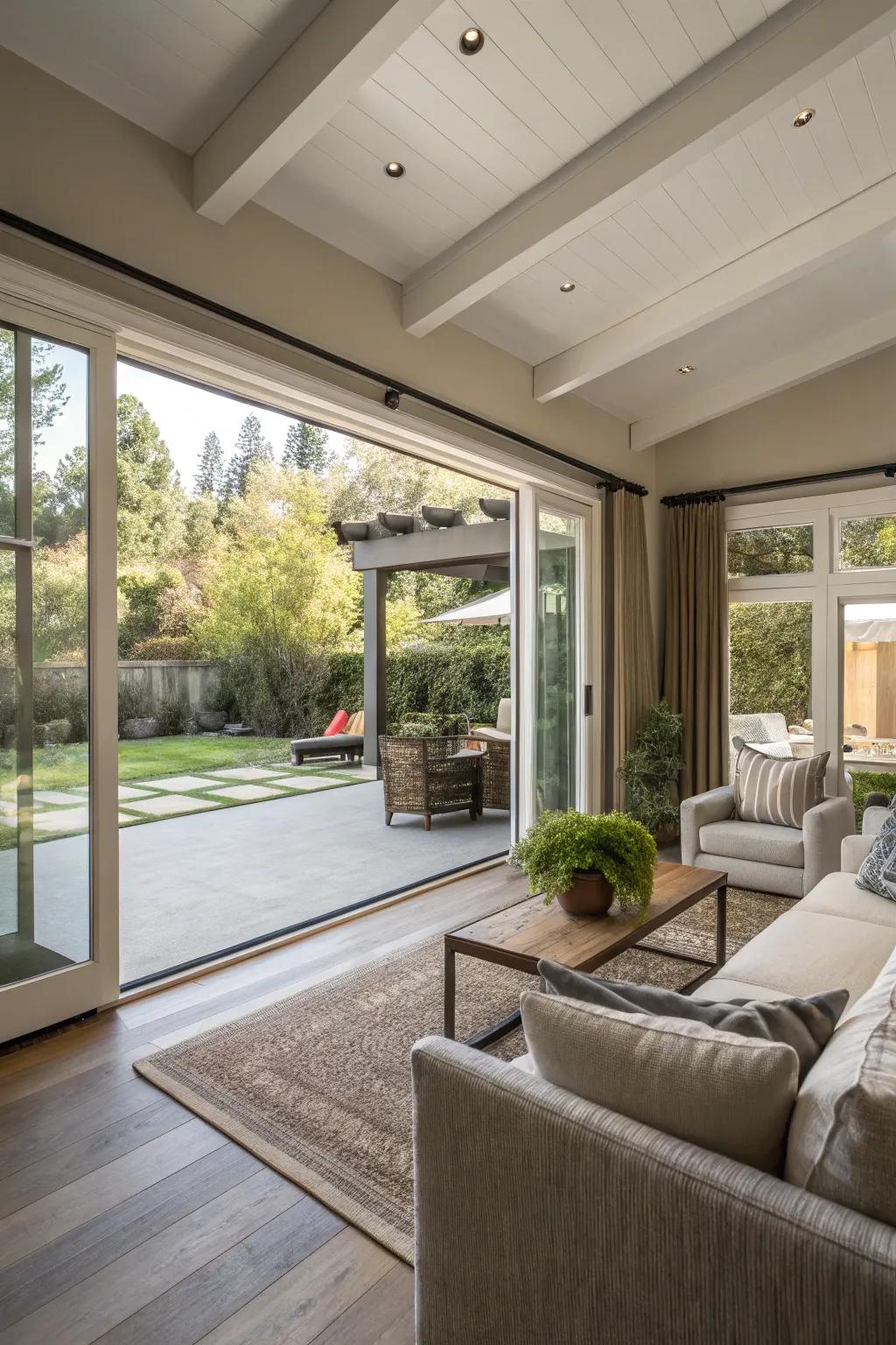 Seamless interior-exterior transition amplifies spaciousness.