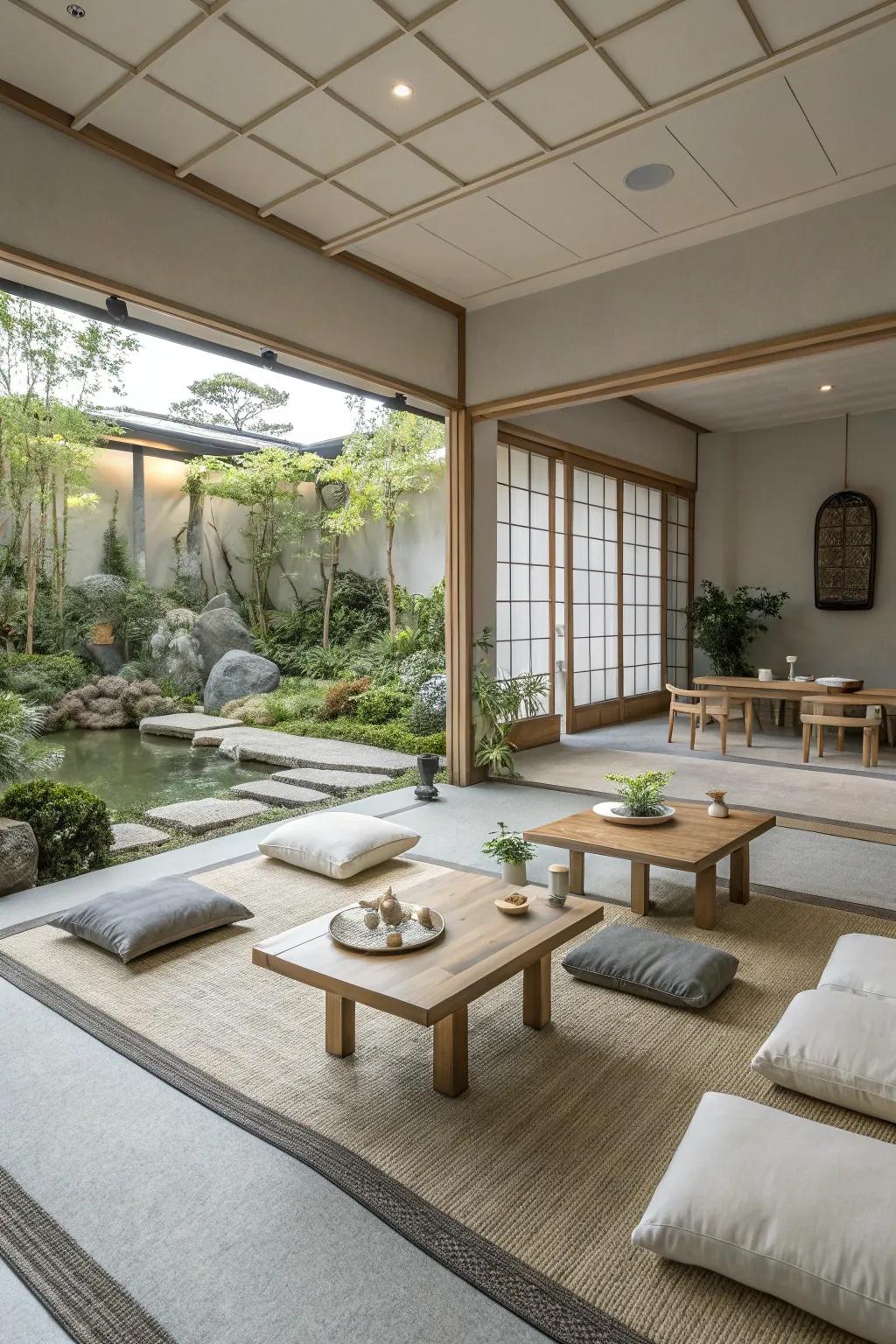 Tranquility and serenity are promoted by a peaceful relaxation theme.