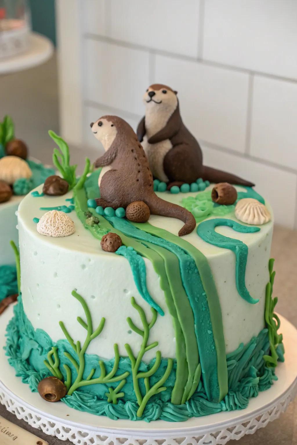 Append profundity to your cake with kelp and otters.