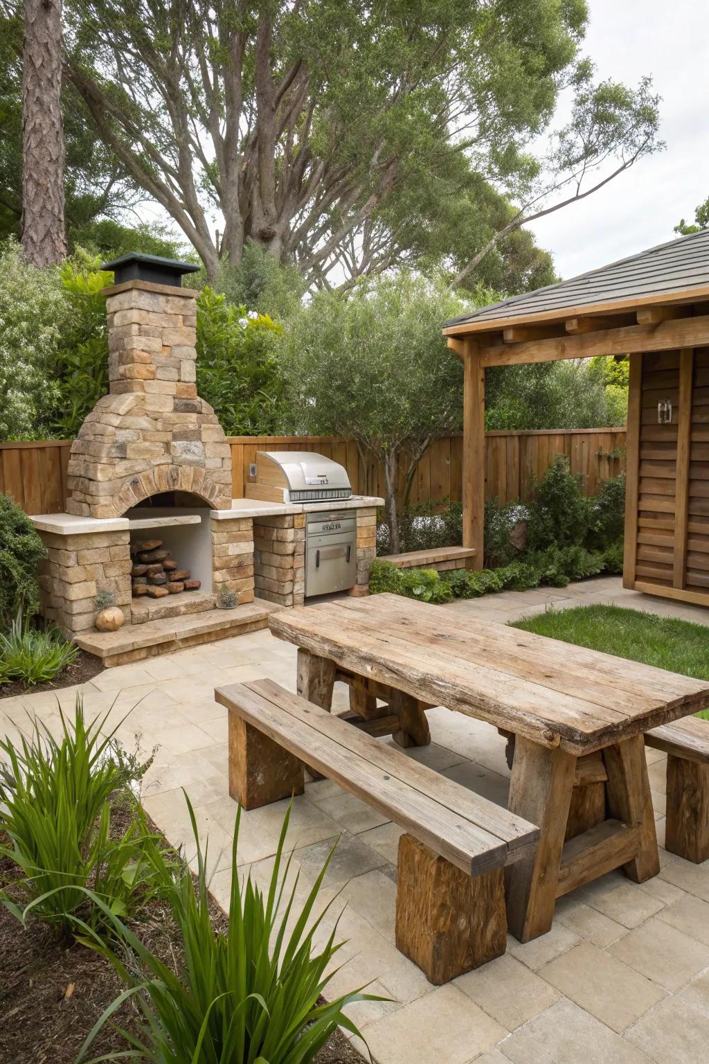 Sustainable materials create a BBQ space that is good for the environment.